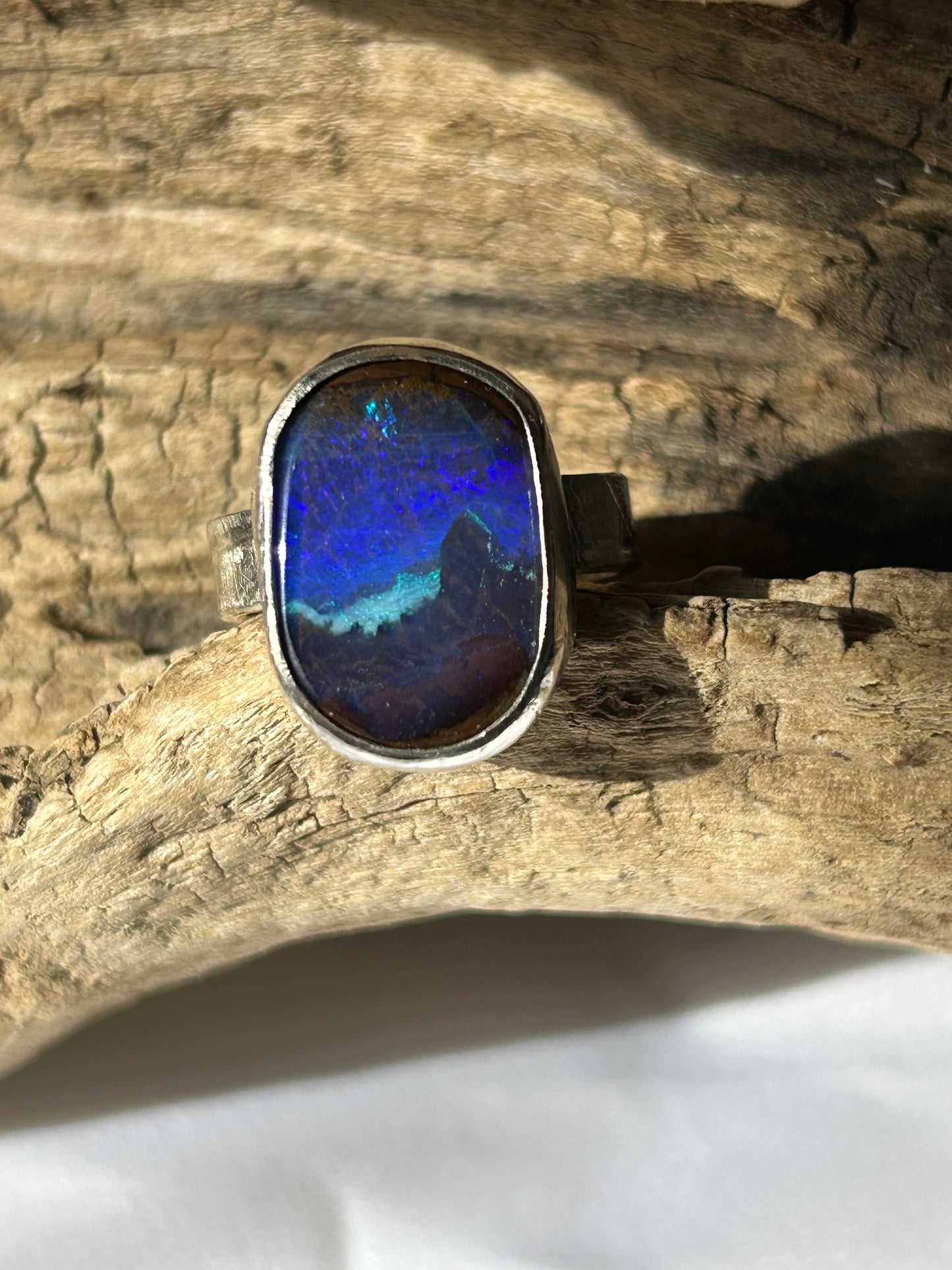 Opal picture stone ring