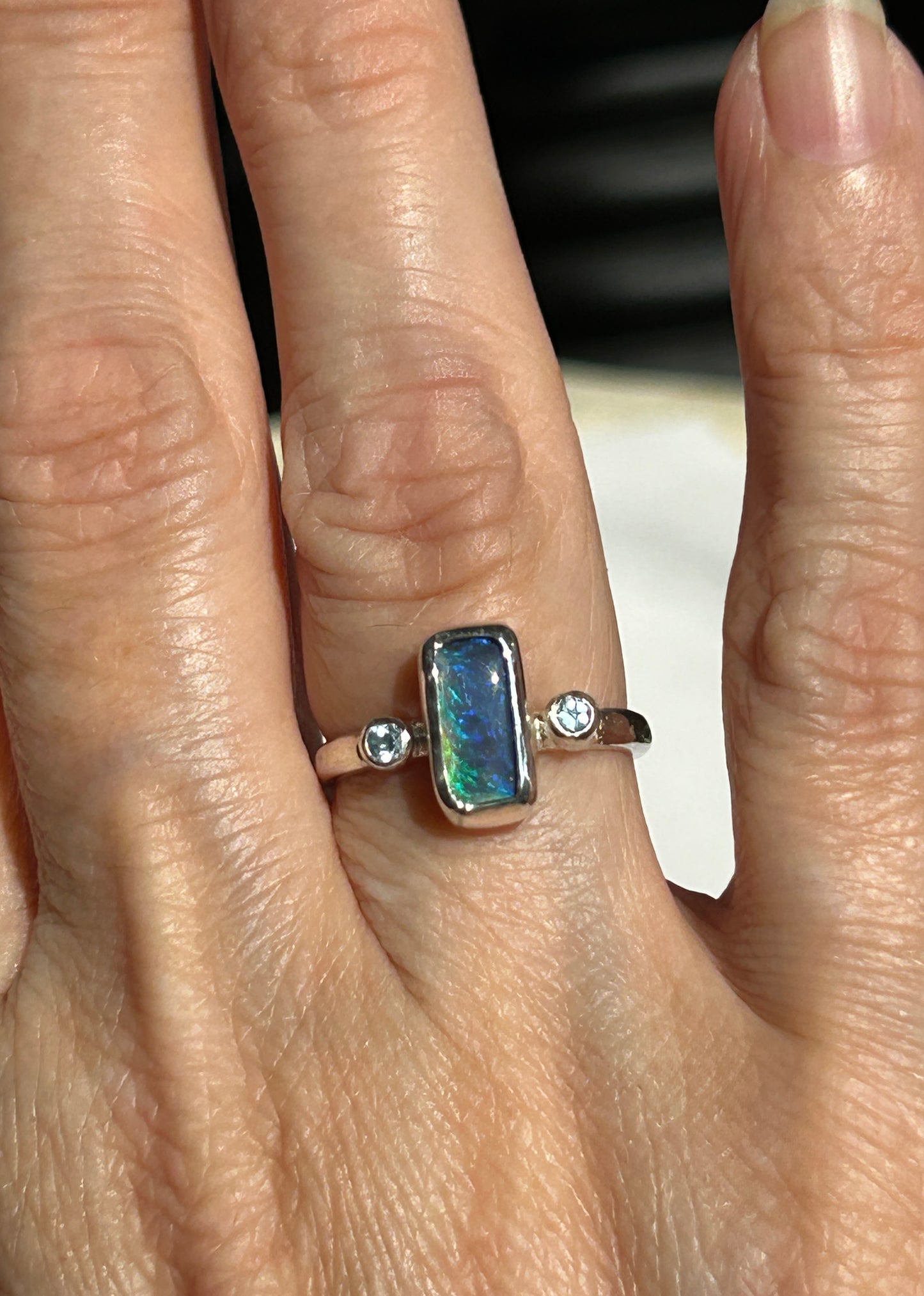 Blue trilogy ring