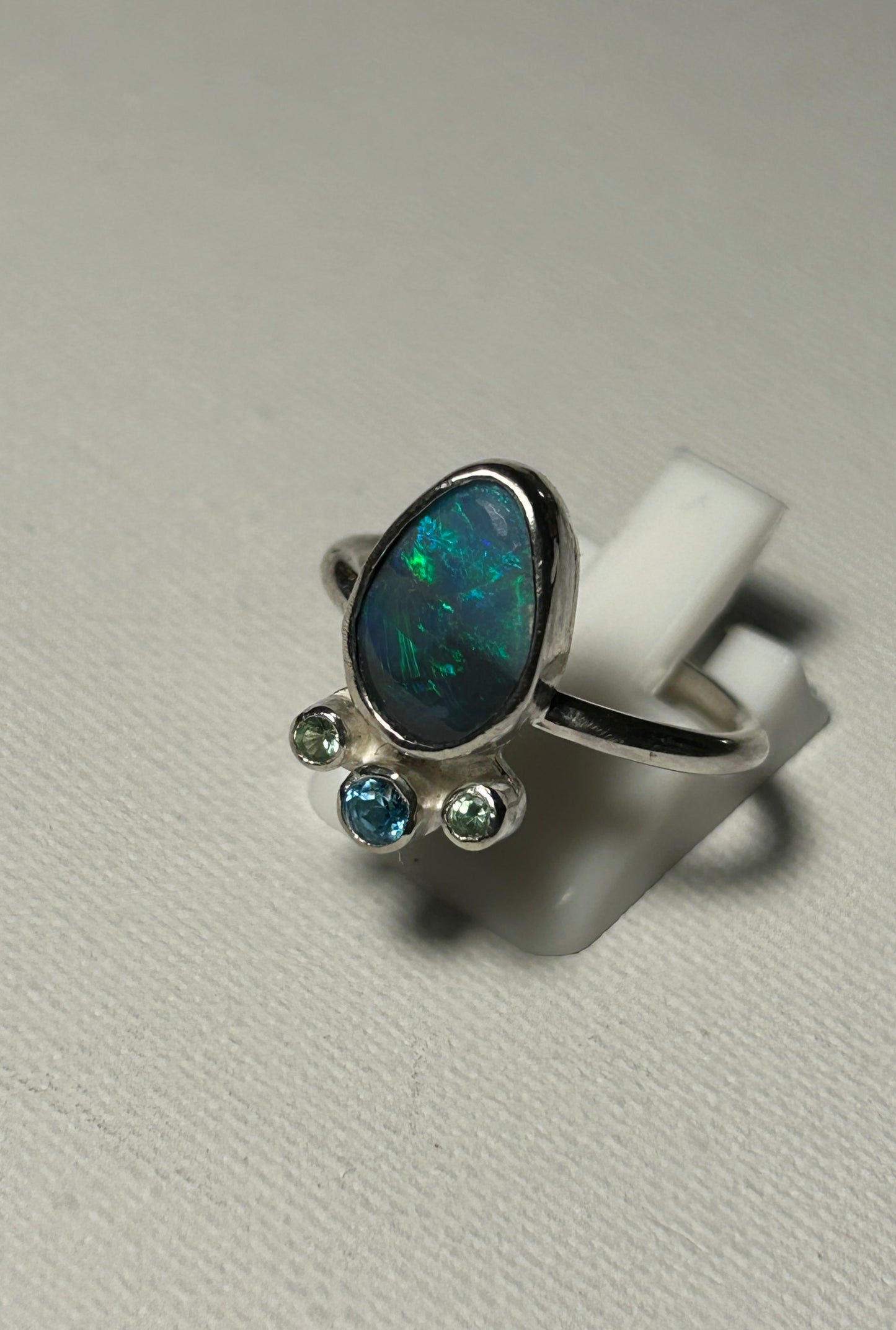 Stormy Night Opal Ring