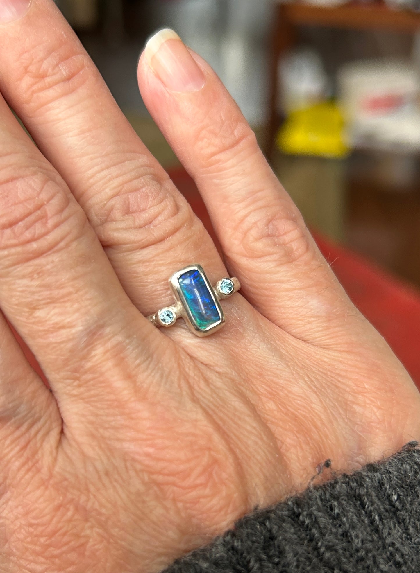 Blue trilogy ring
