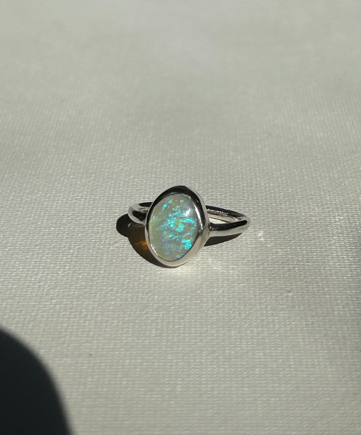 Crystal opal ring