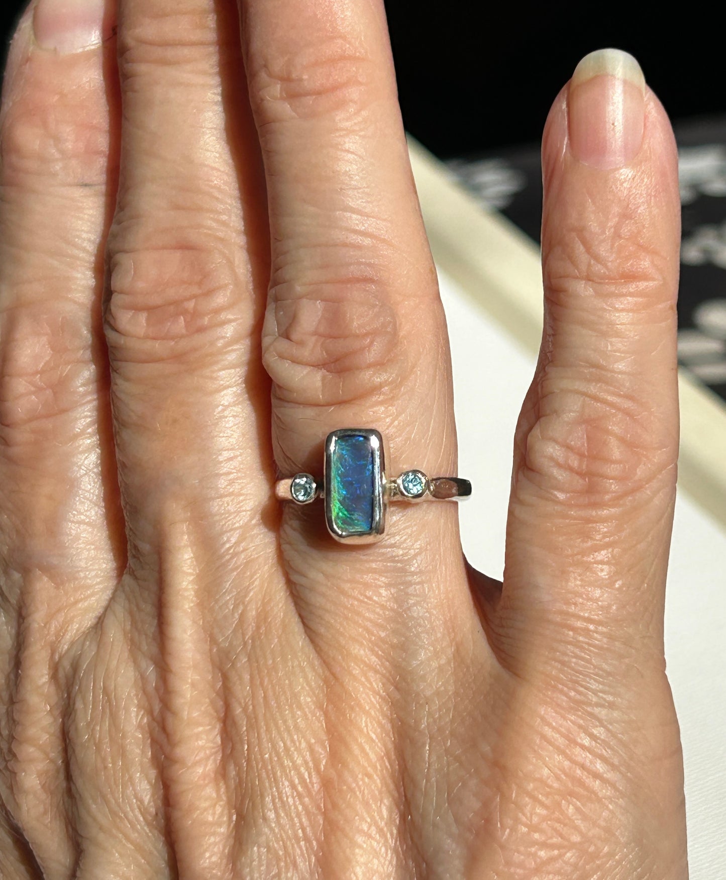 Blue trilogy ring