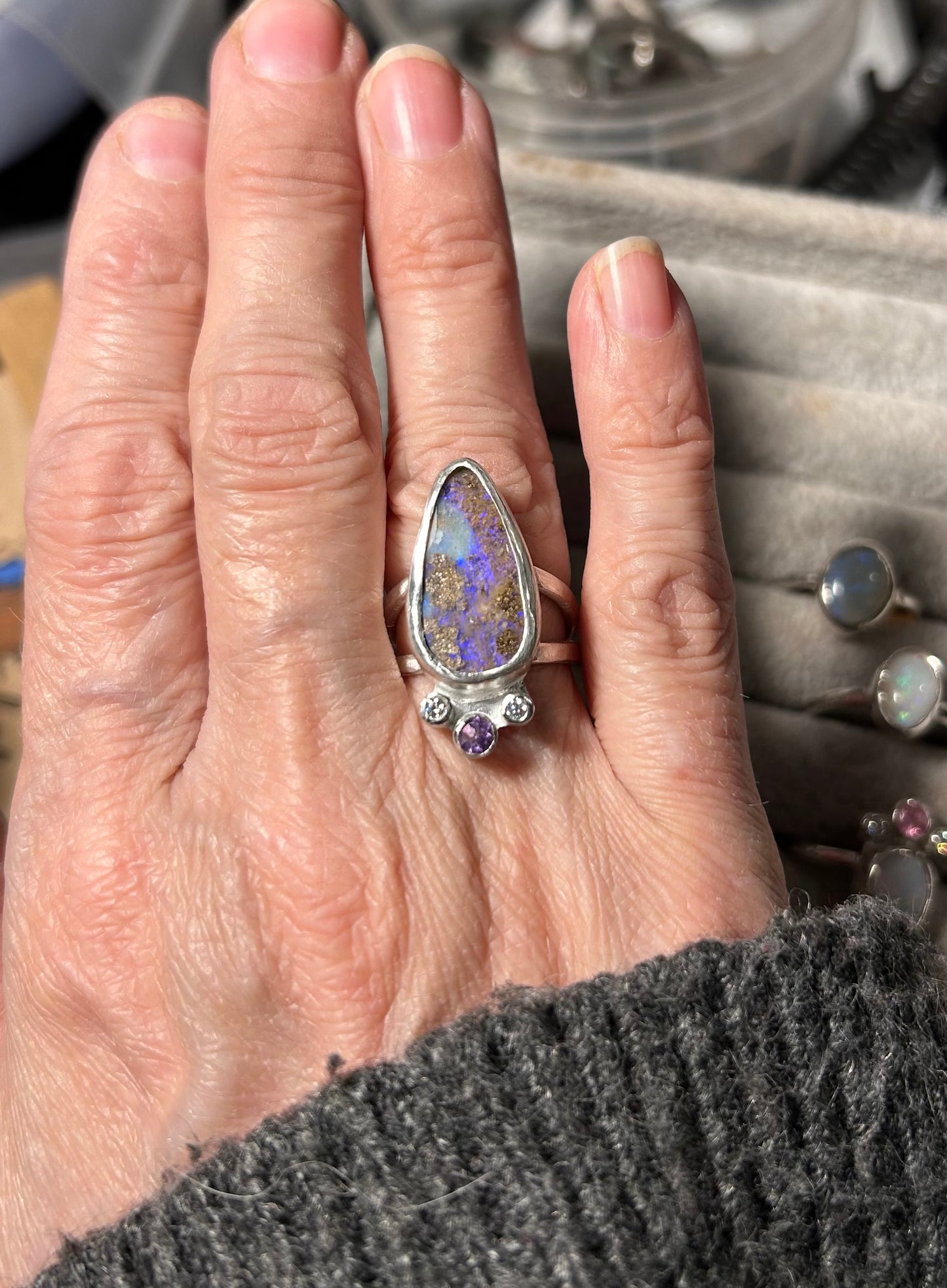 Purple passion crown ring