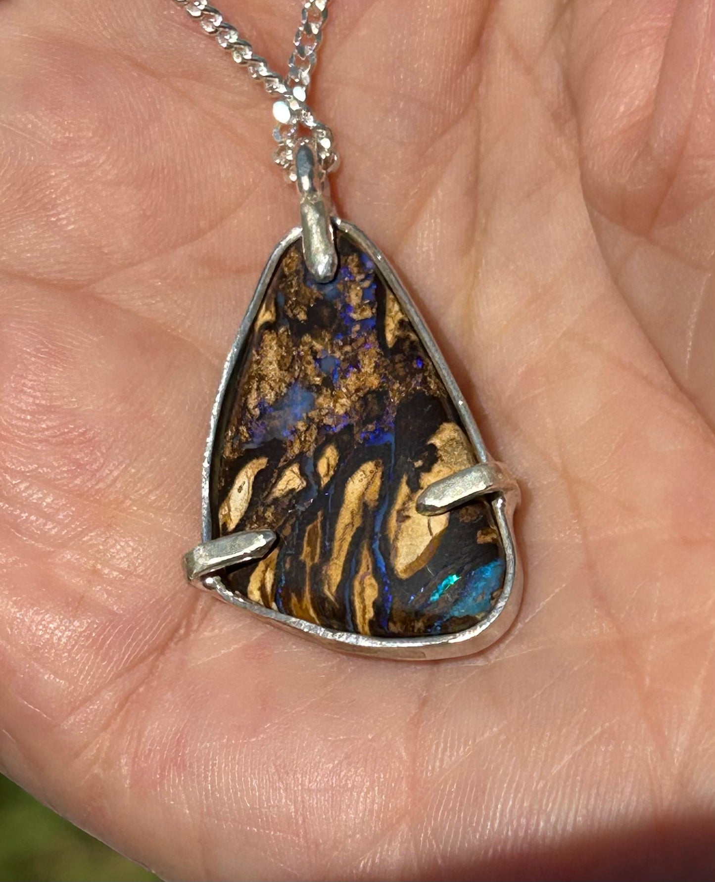 Australian Queensland boulder opal pendant