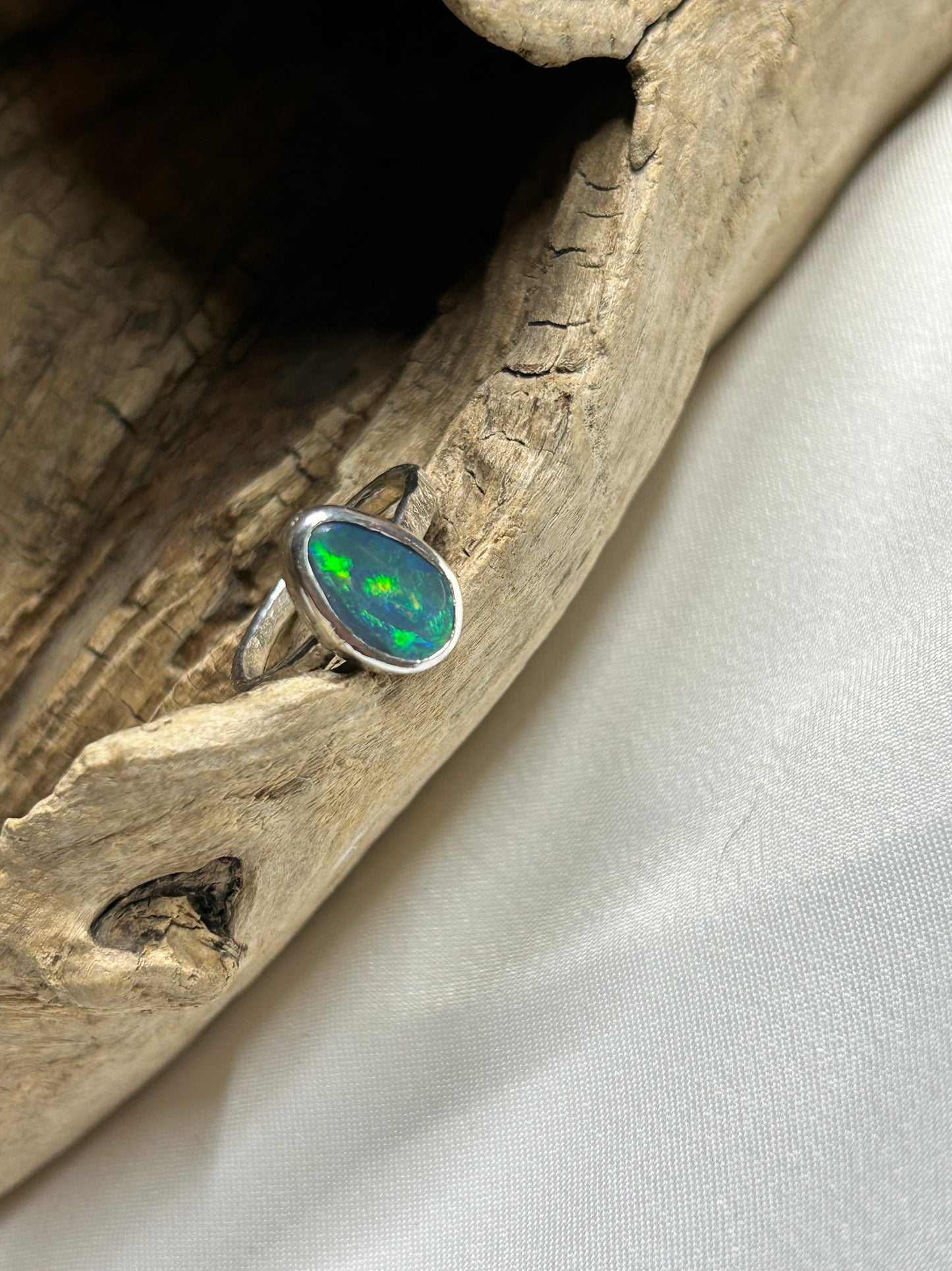 Blue/Green Opal Ring