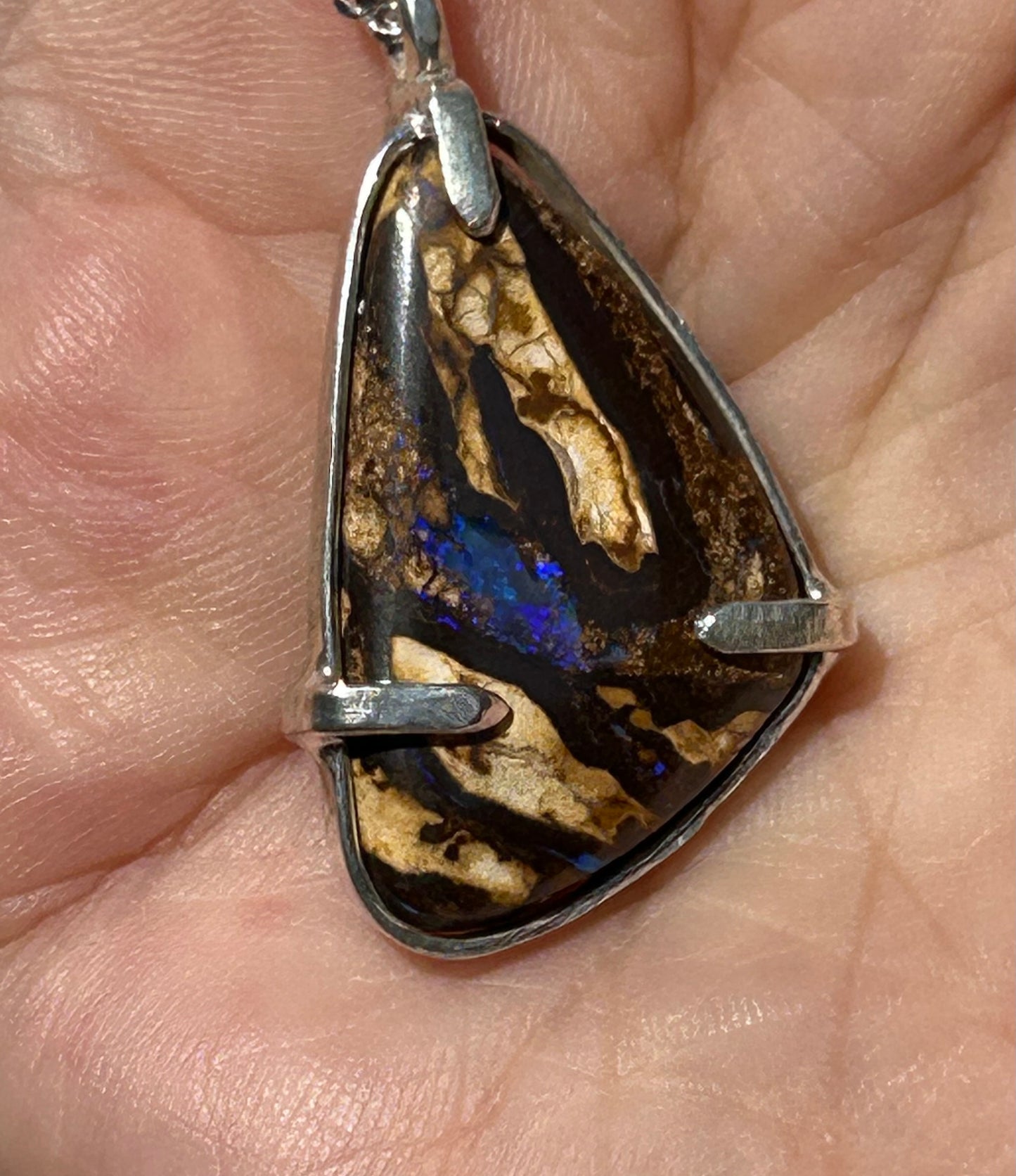 Australian Queensland boulder opal pendant