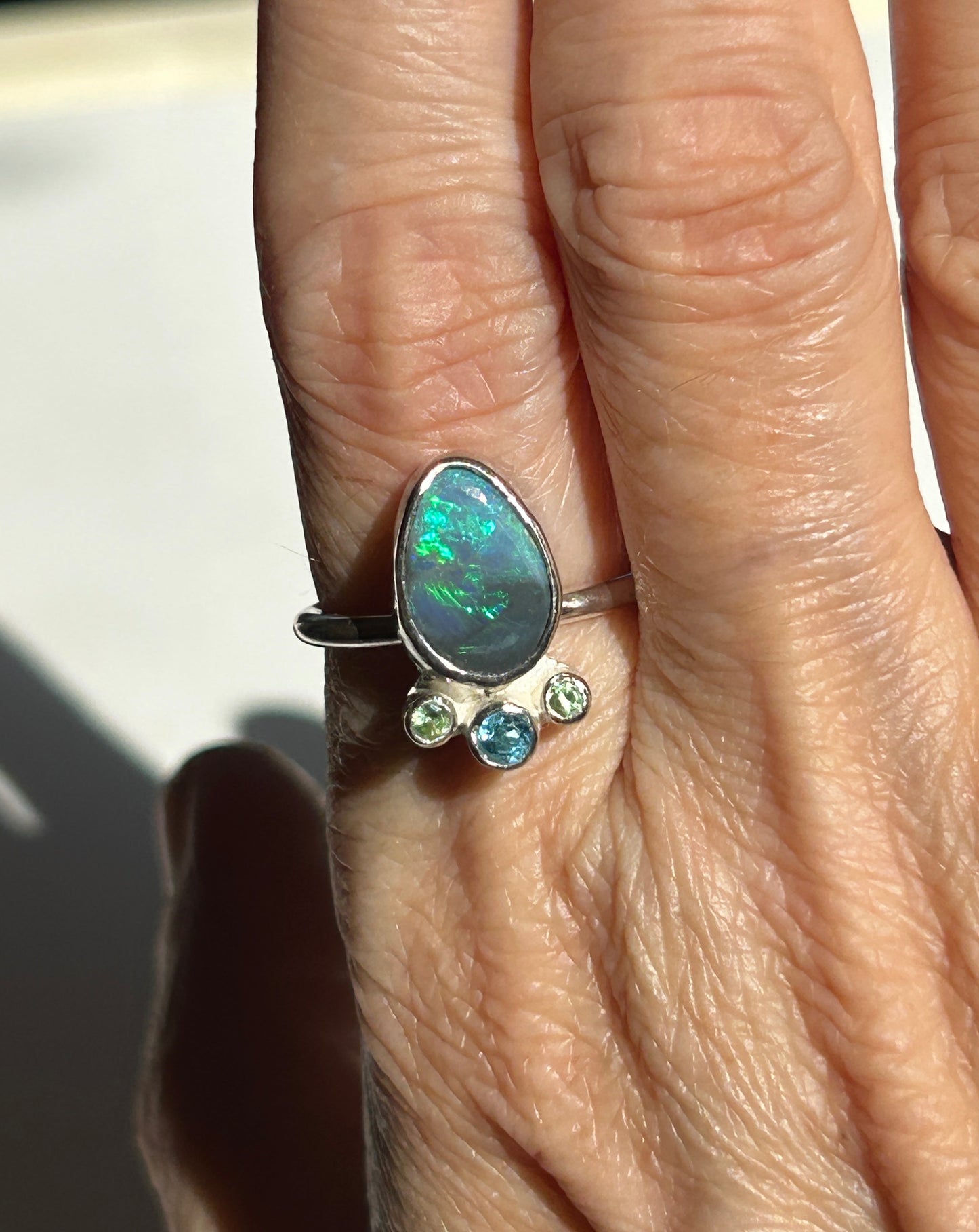 Stormy Night Opal Ring