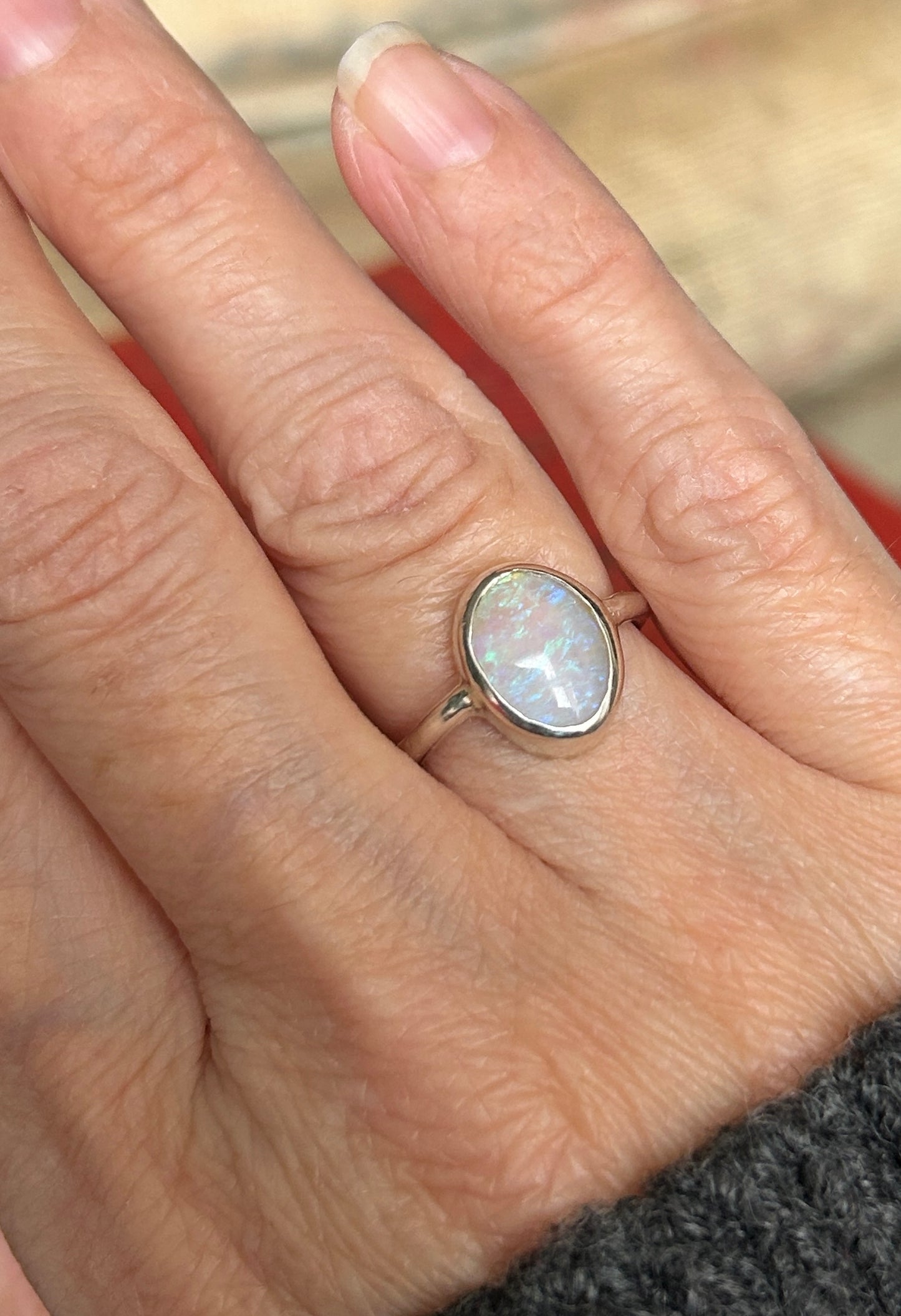Crystal opal ring