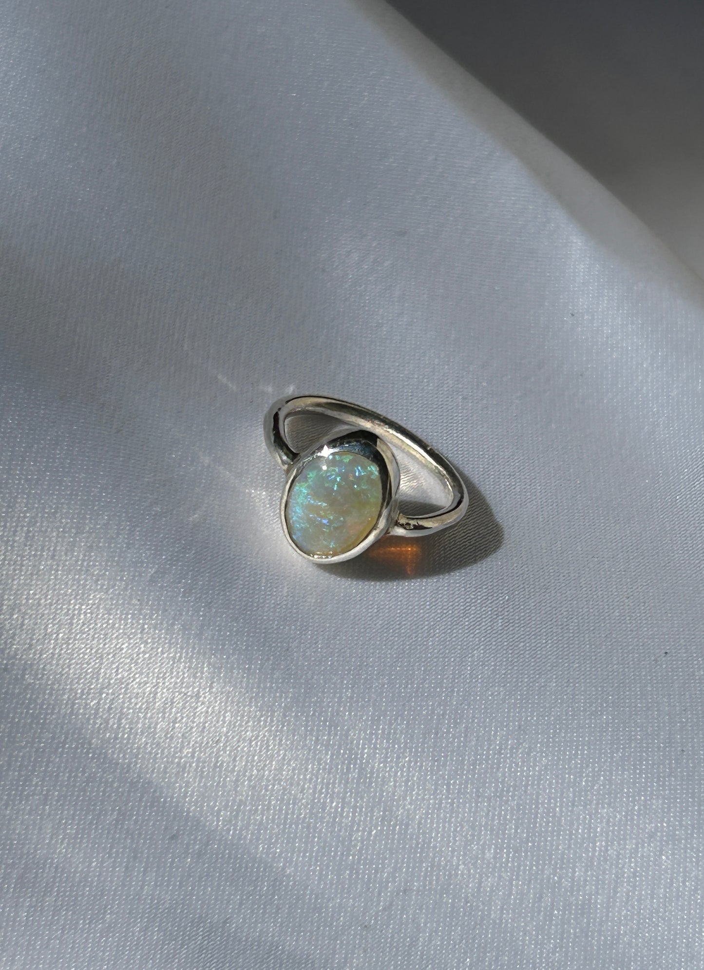 Crystal opal ring