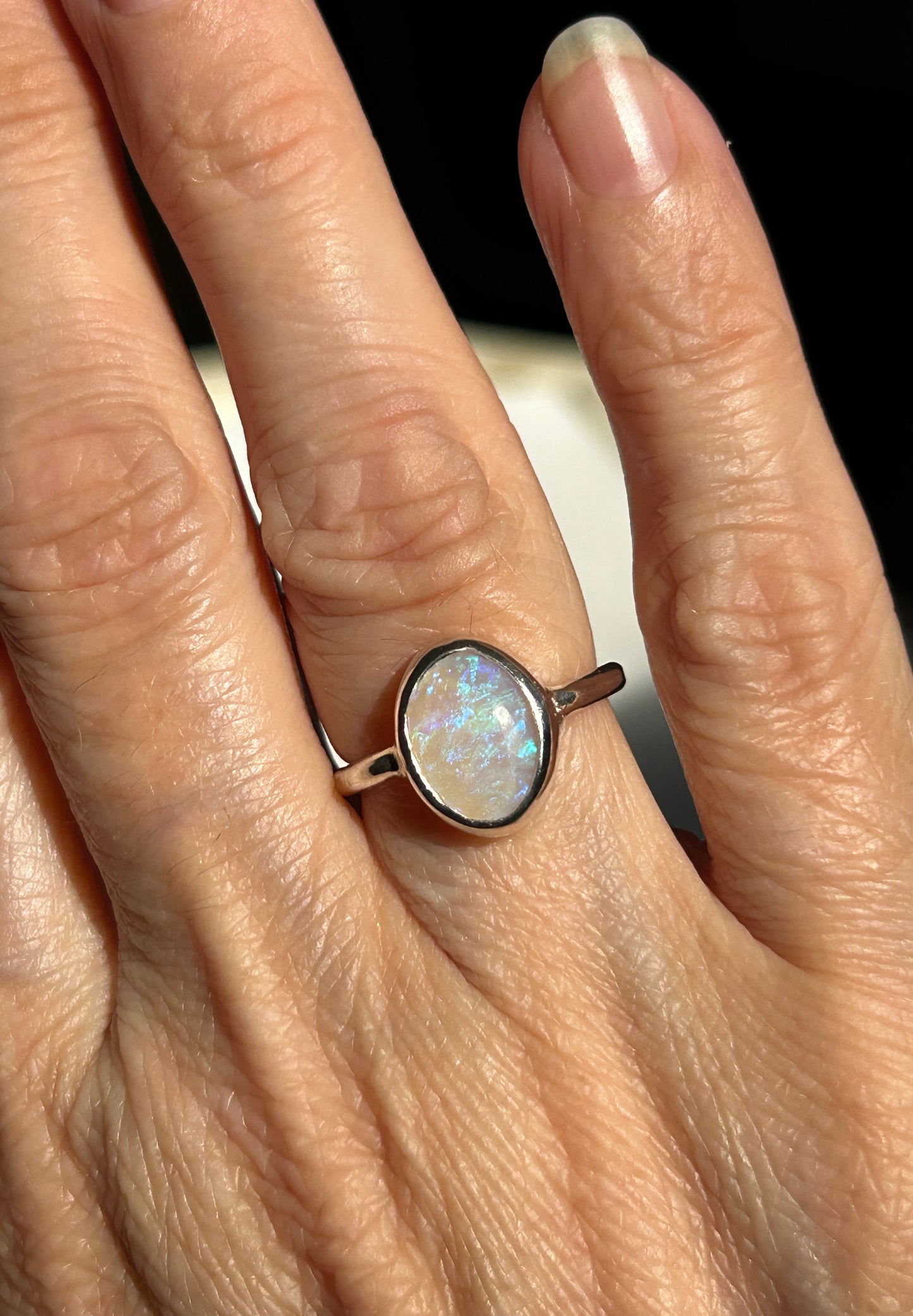 Crystal opal ring
