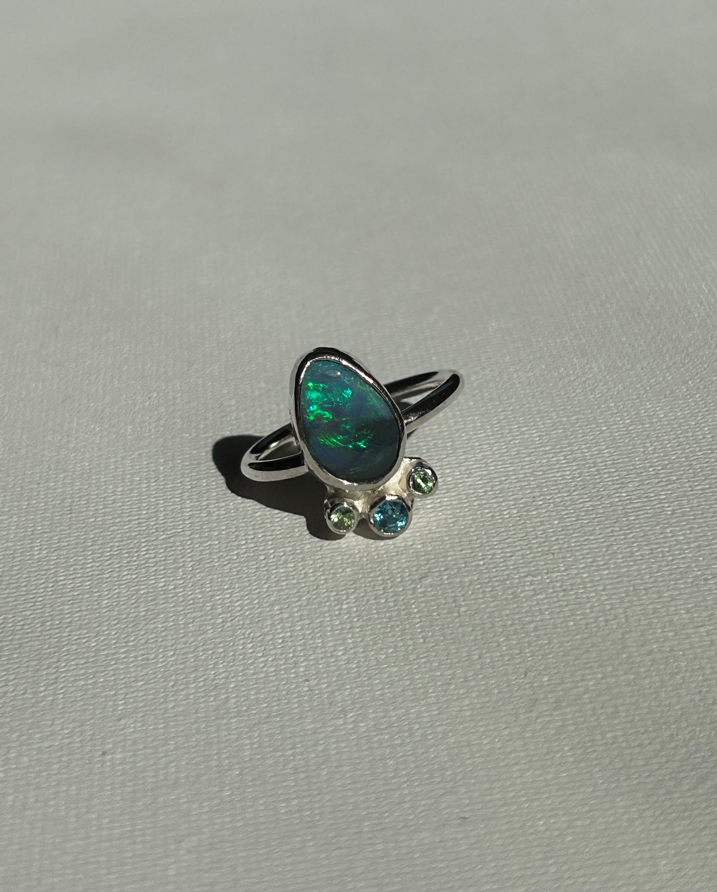 Stormy Night Opal Ring