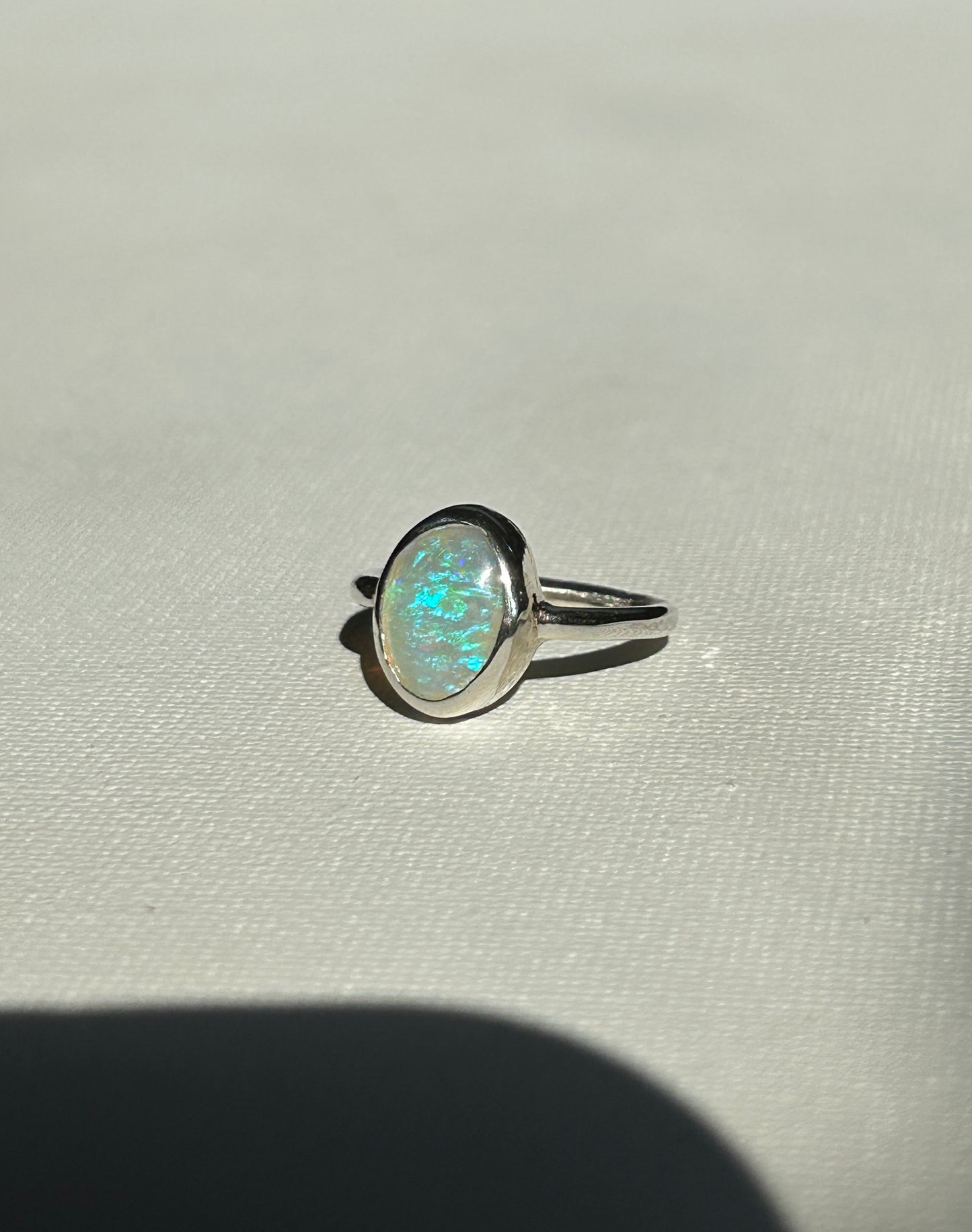 Crystal opal ring