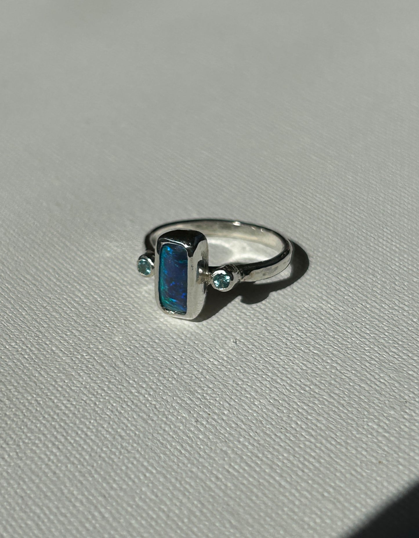 Blue trilogy ring