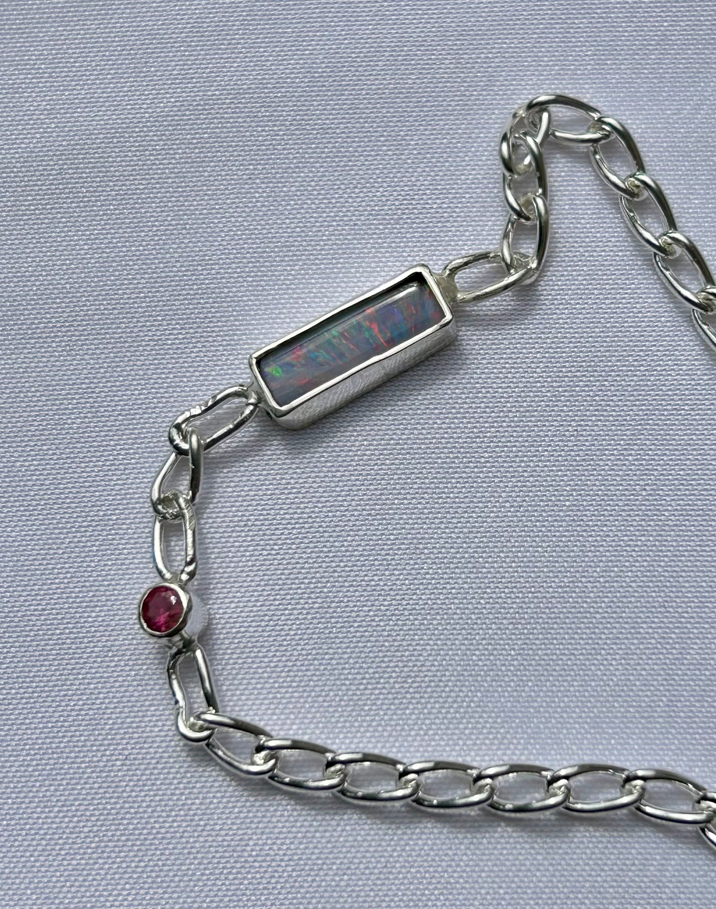 Boulder opal and Tourmaline bracelet