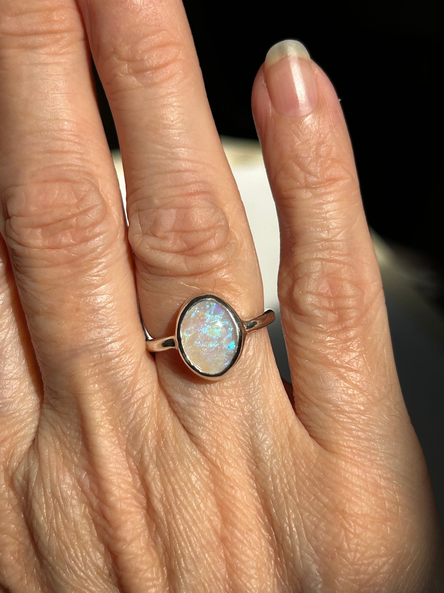 Crystal opal ring