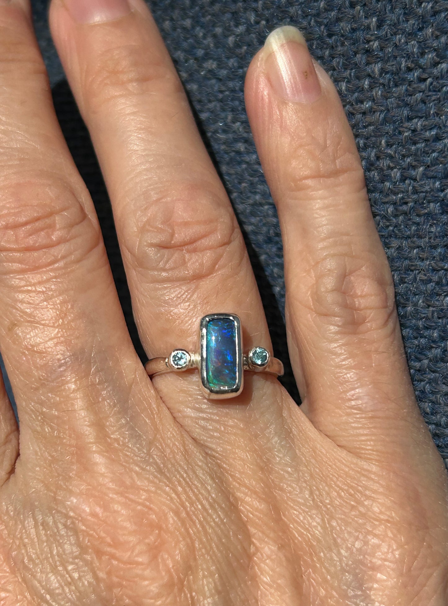 Blue trilogy ring