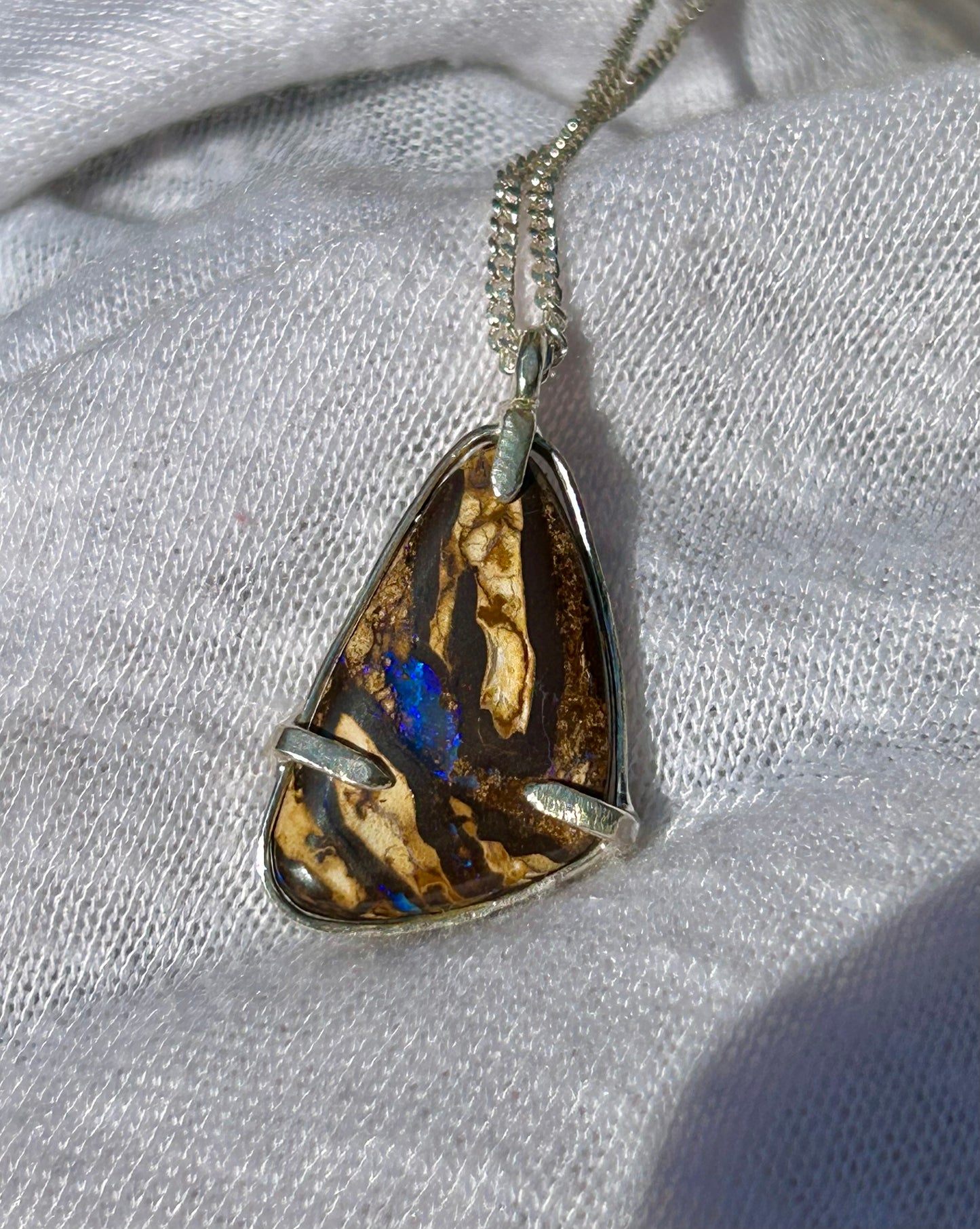 Australian Queensland boulder opal pendant