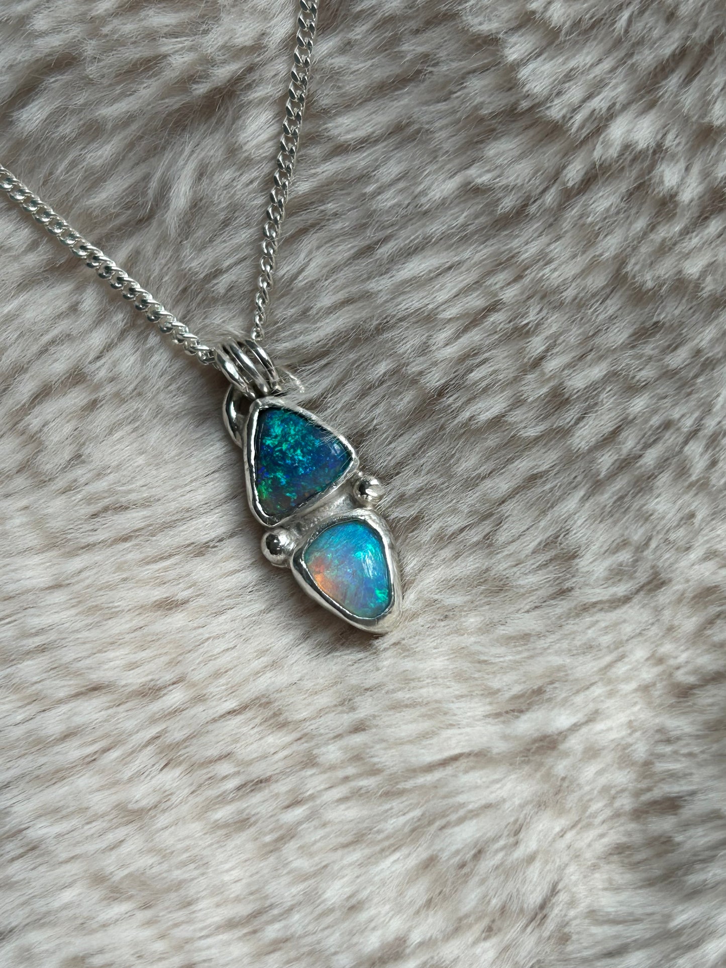 Double Crystal Opal pendant