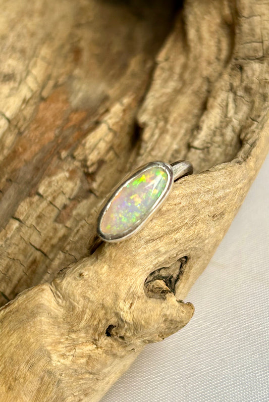 Australian crystal opal ring