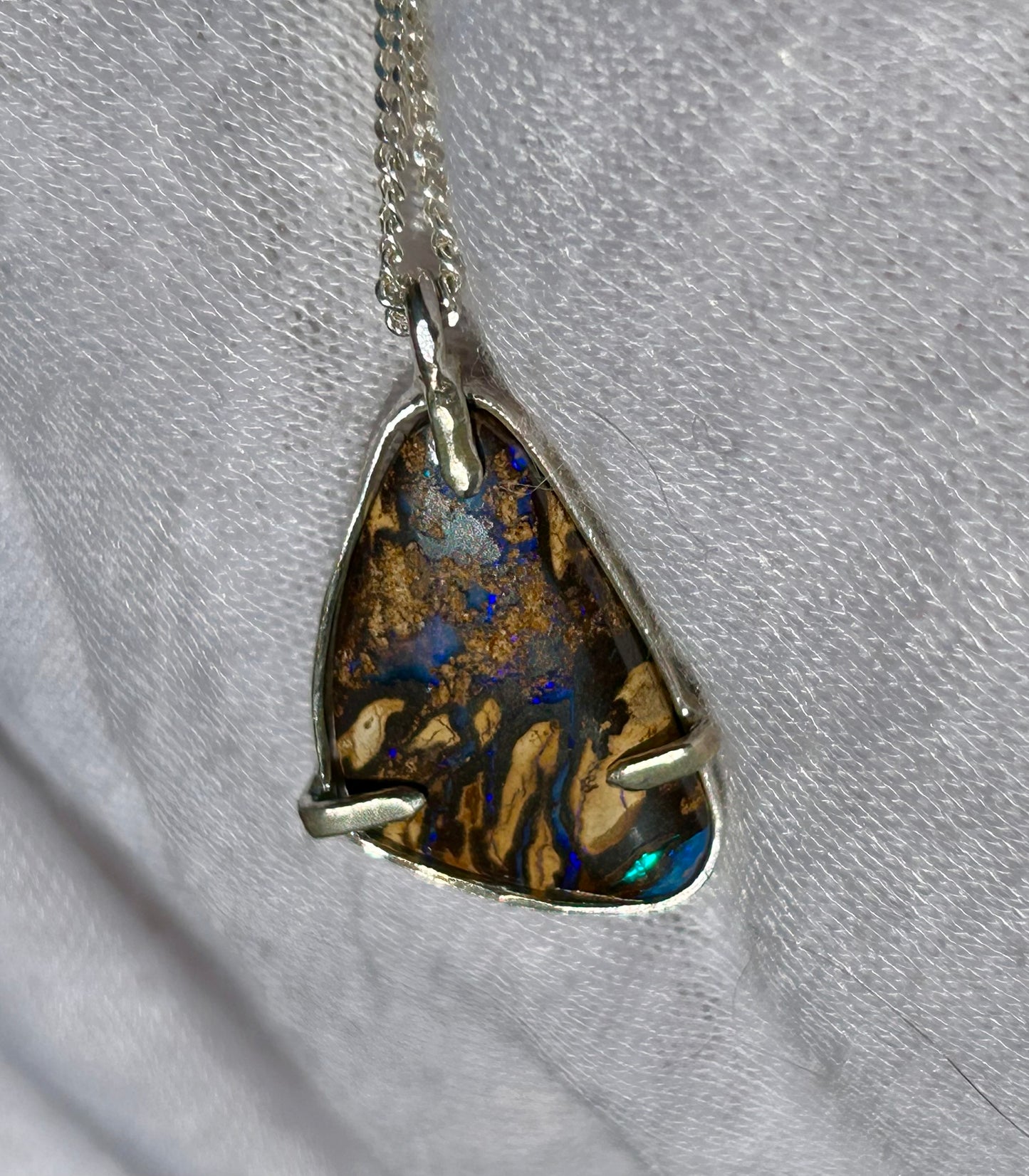 Australian Queensland boulder opal pendant