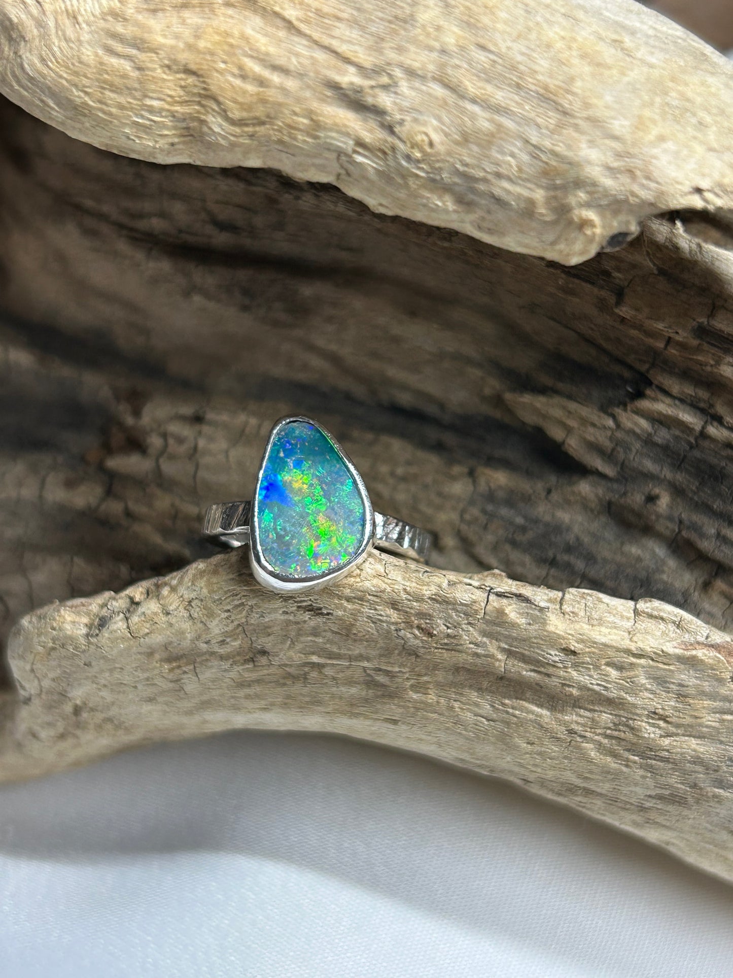 Rainbow Opal Ring