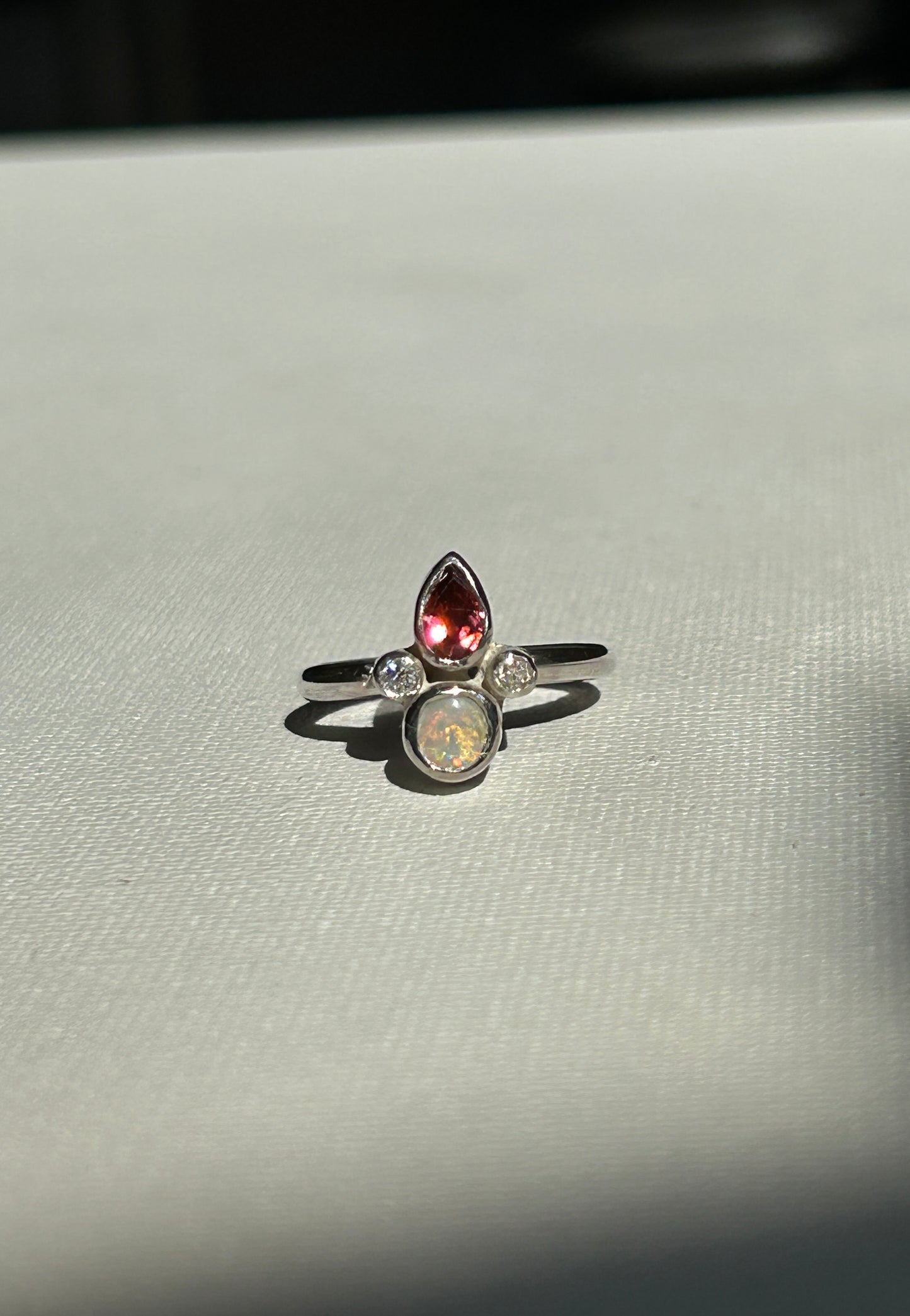 Tourmaline and opal Eva ring