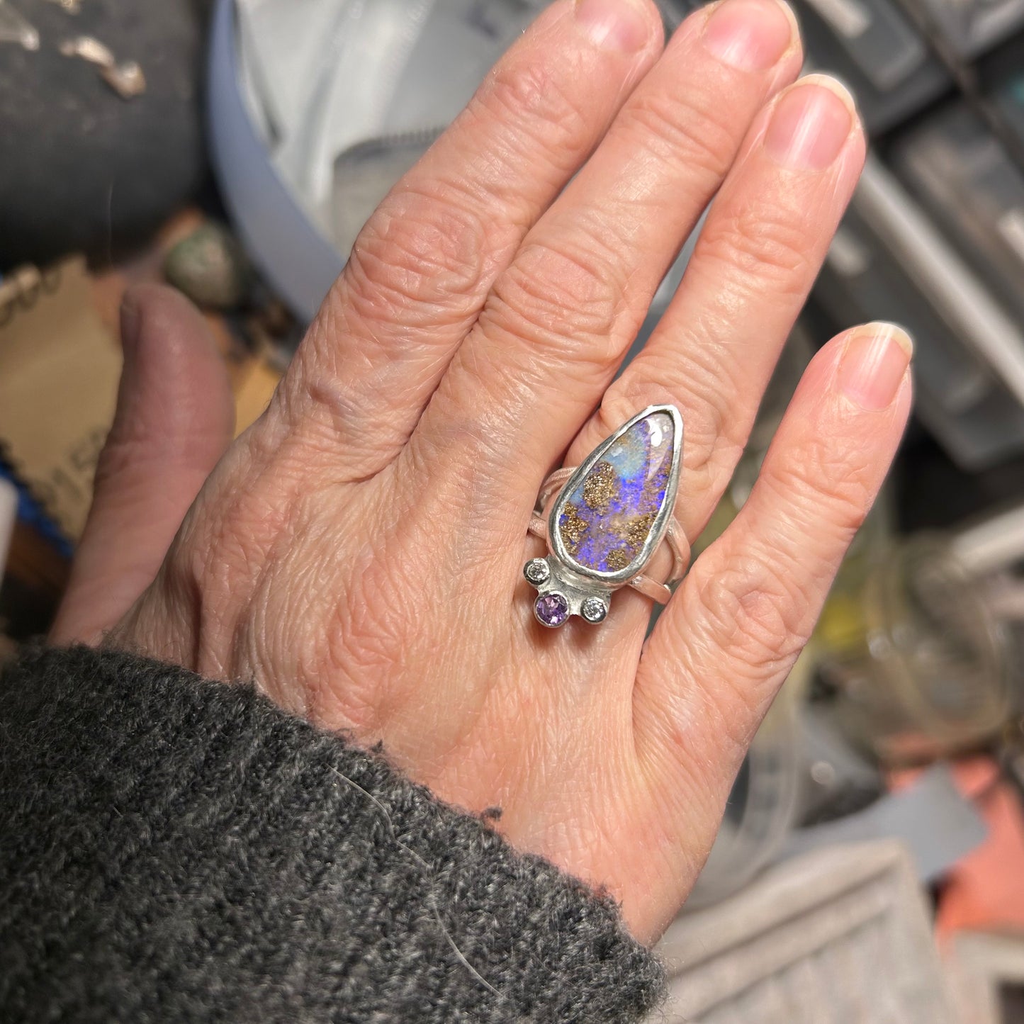 Purple passion crown ring