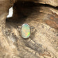 Solid Australian Lighting Ridge silver opal ring.