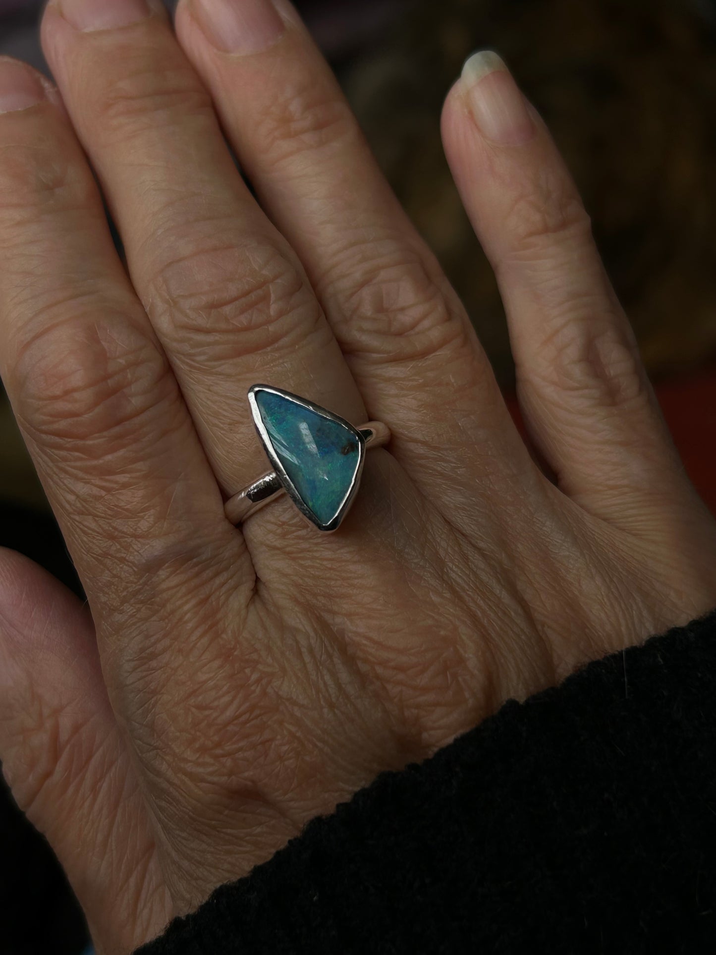 Blue Triangle Ring