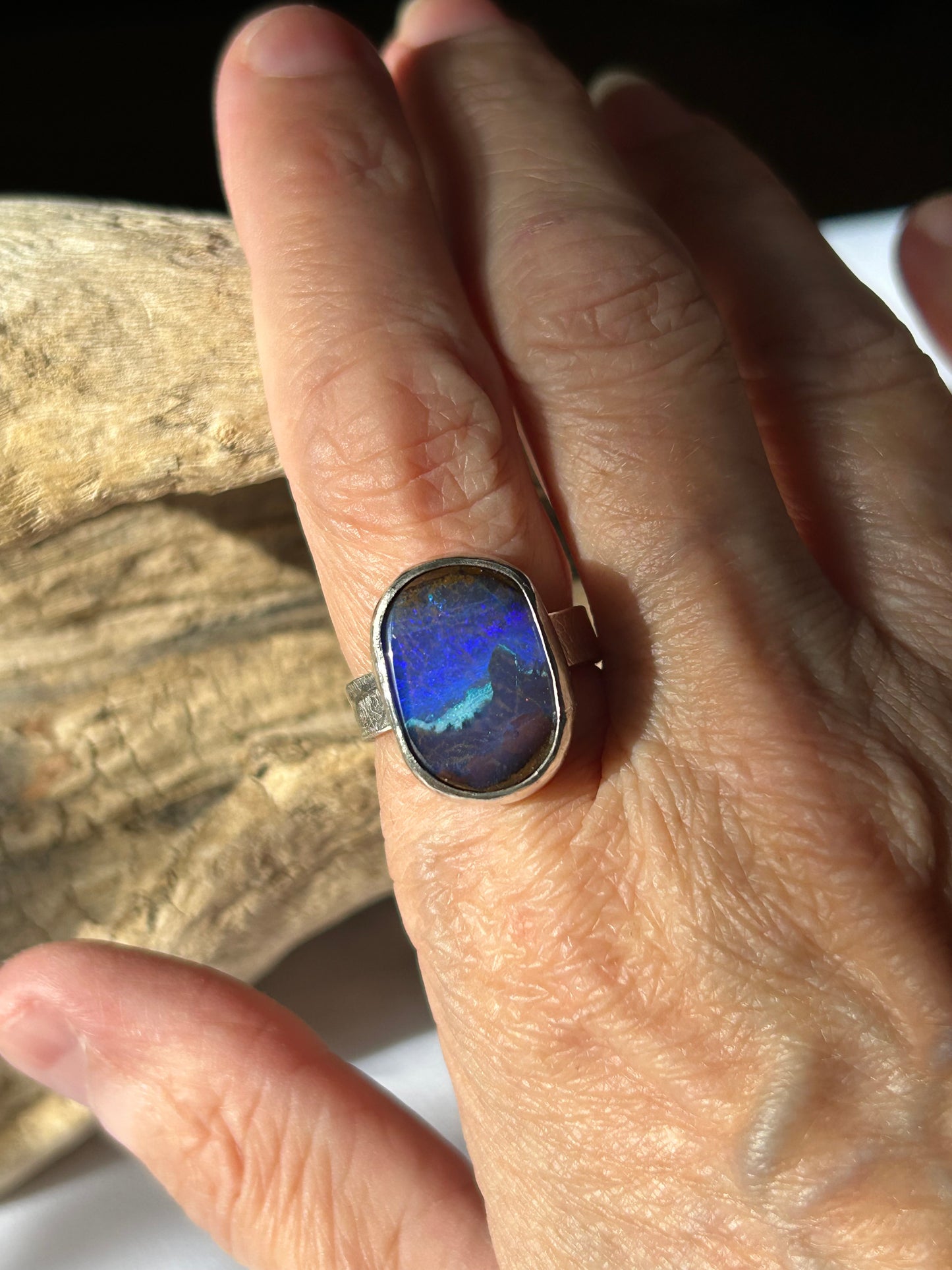 Opal picture stone ring