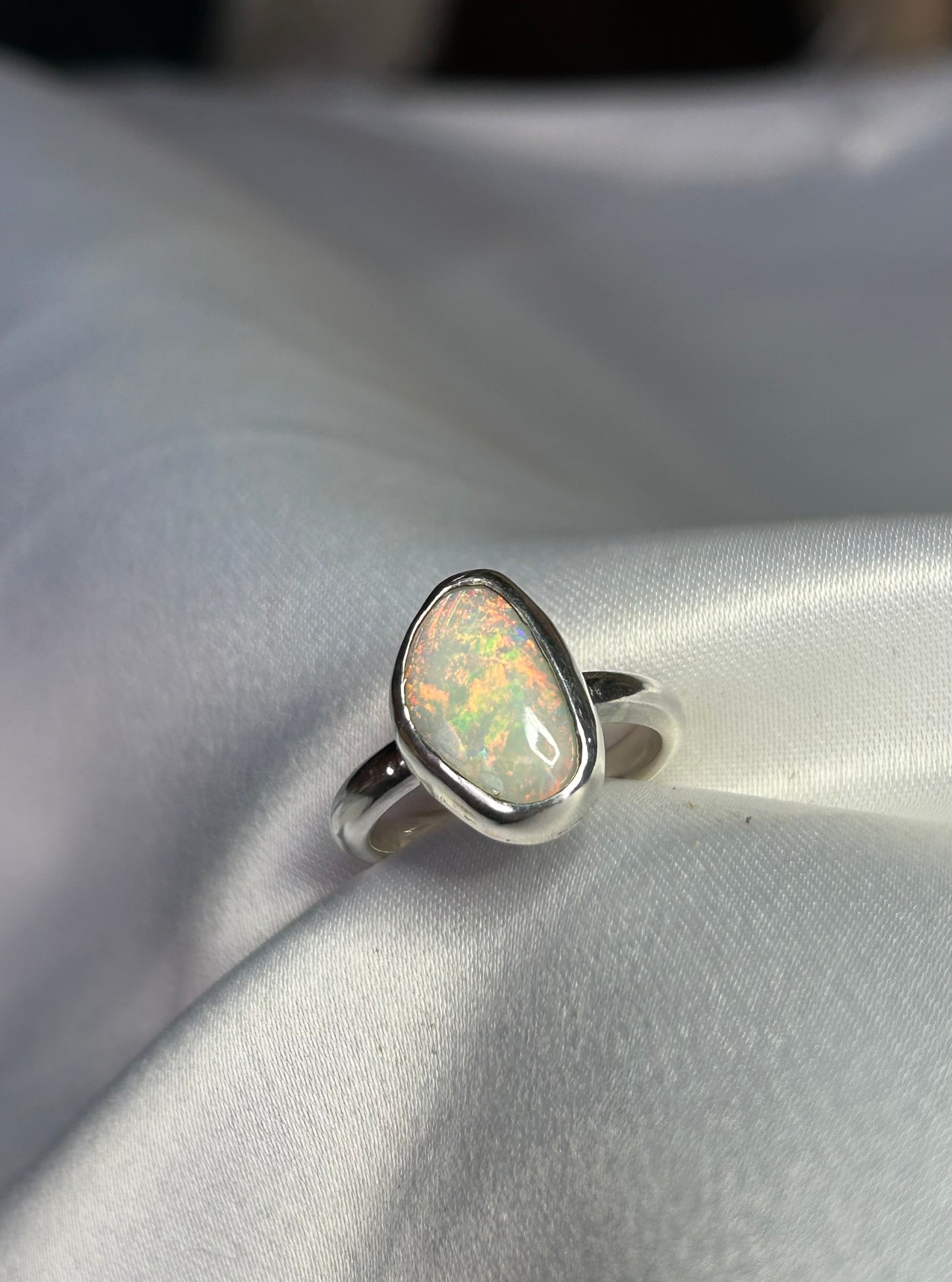Australian solid opal ring