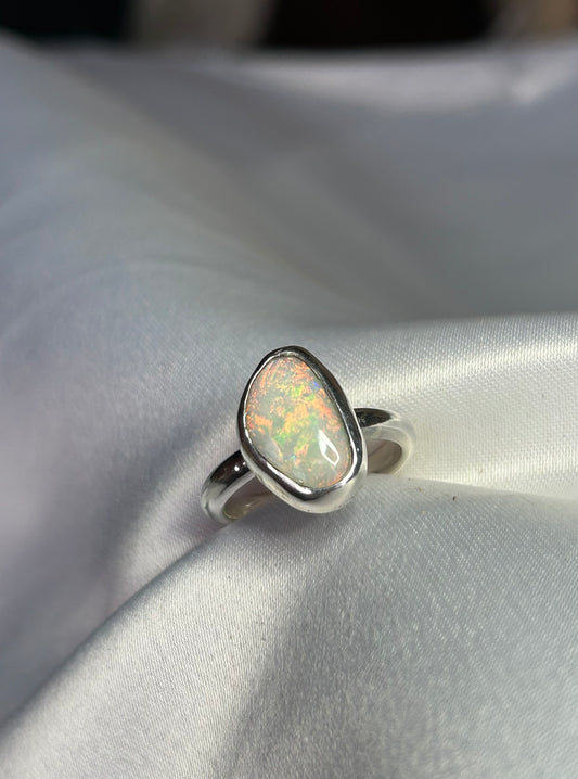 Australian solid opal ring