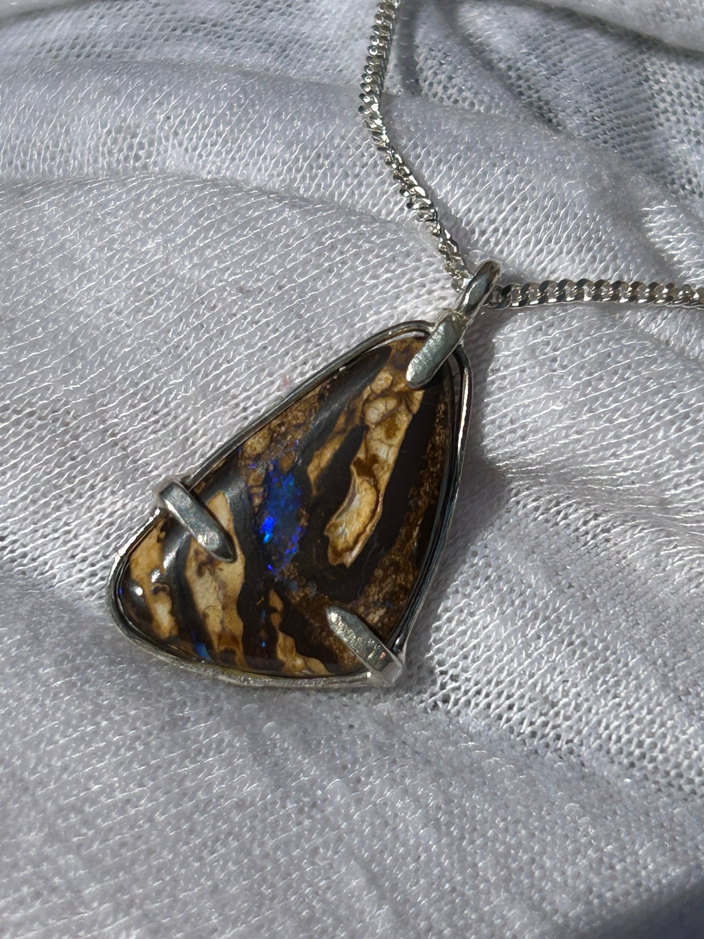 Australian Queensland boulder opal pendant