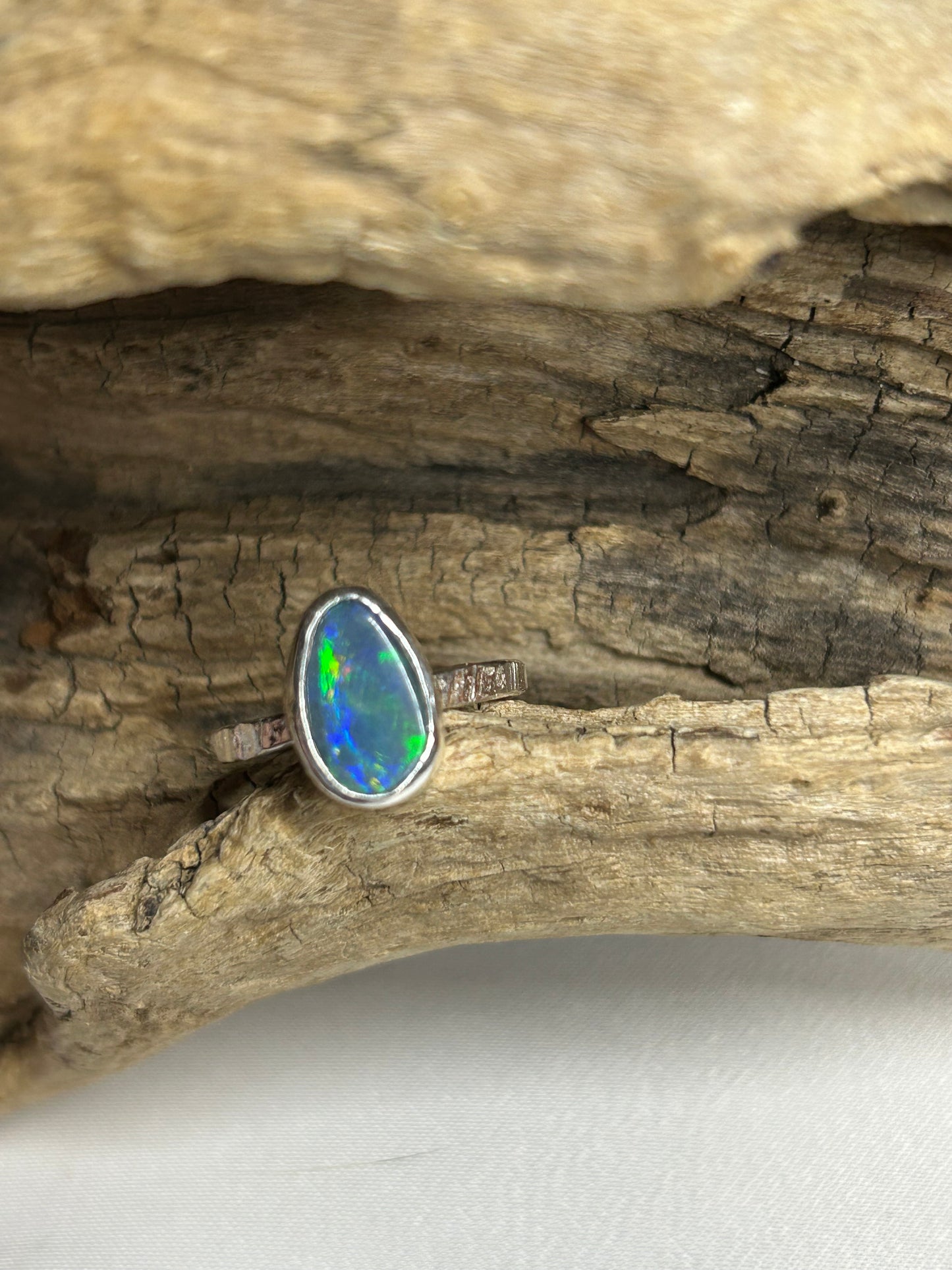 Blue/Green Opal Ring