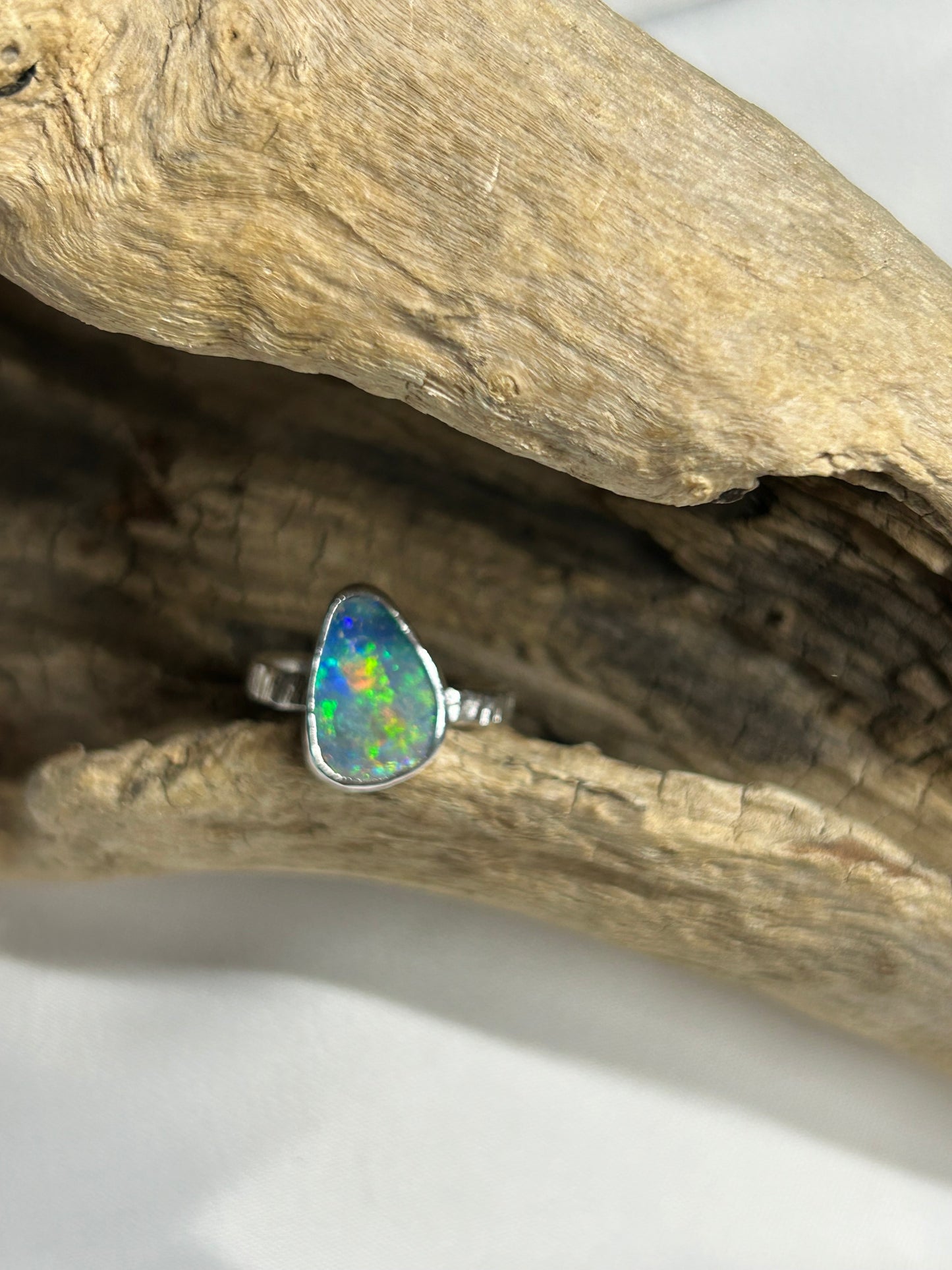 Rainbow Opal Ring