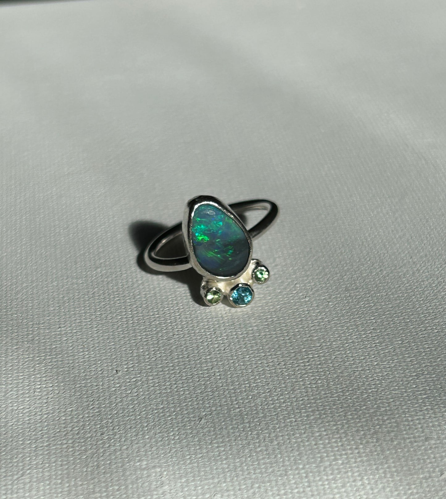 Stormy Night Opal Ring