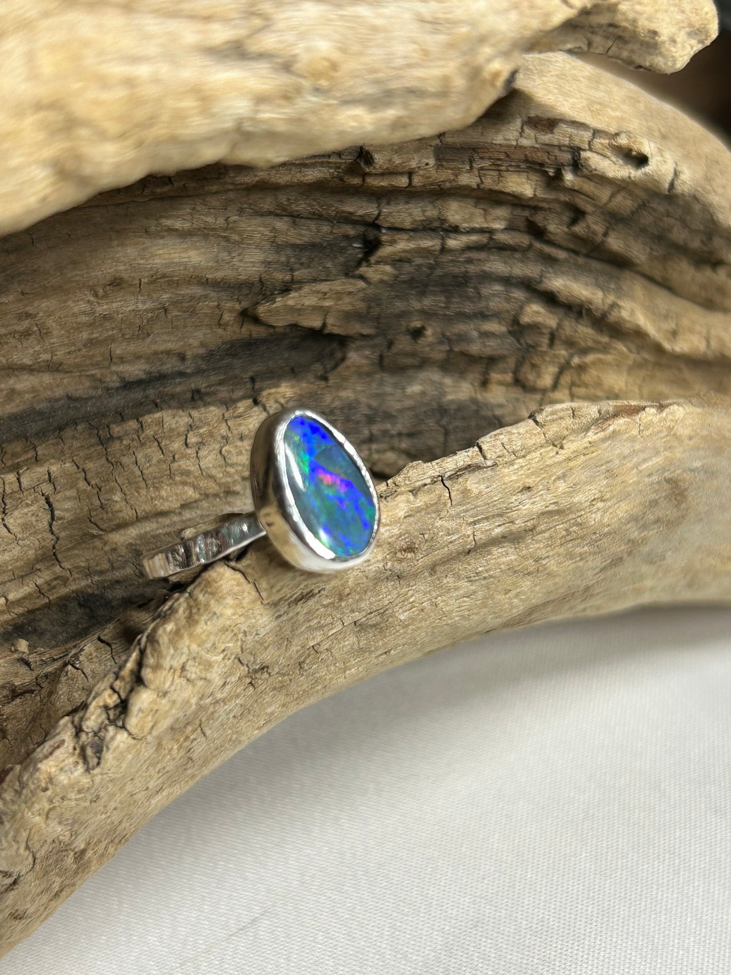 Blue/Green Opal Ring