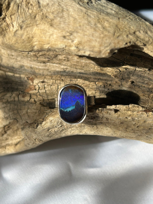 Opal picture stone ring