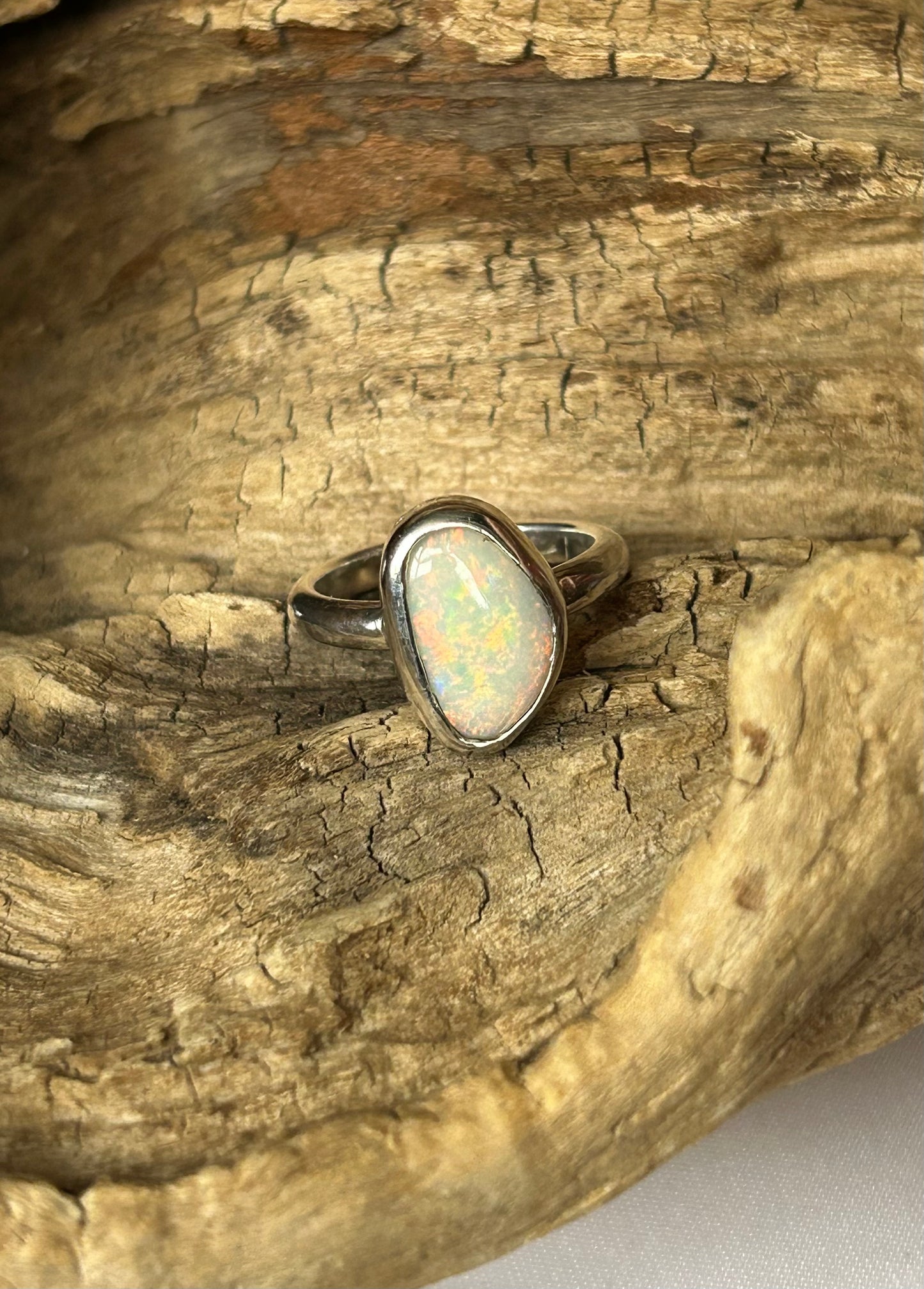 Australian solid opal ring