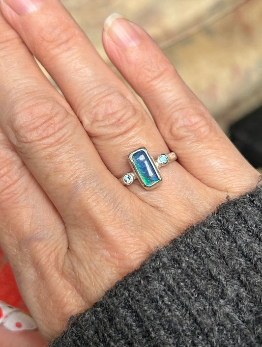 Blue trilogy ring