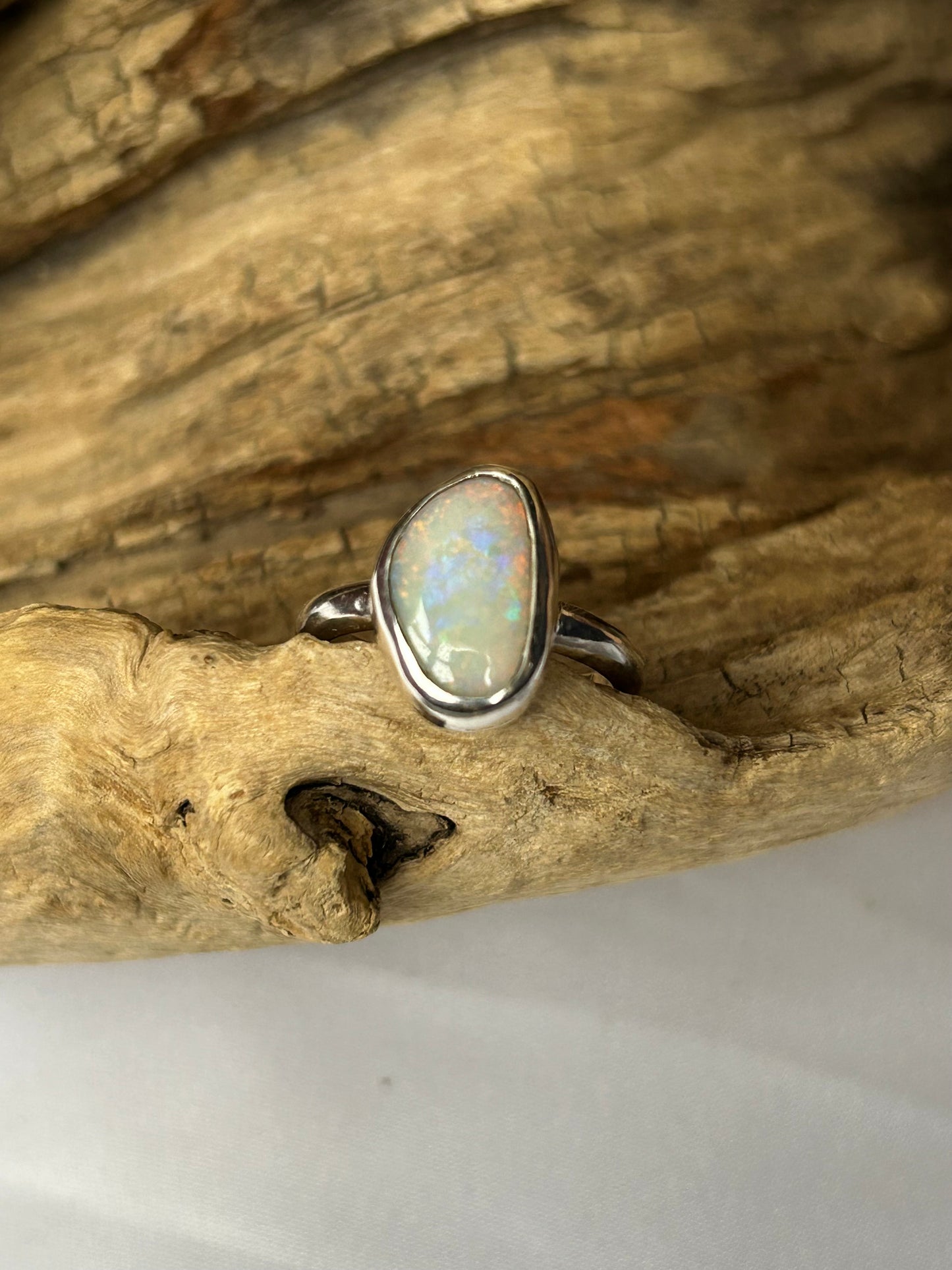 Australian solid opal ring