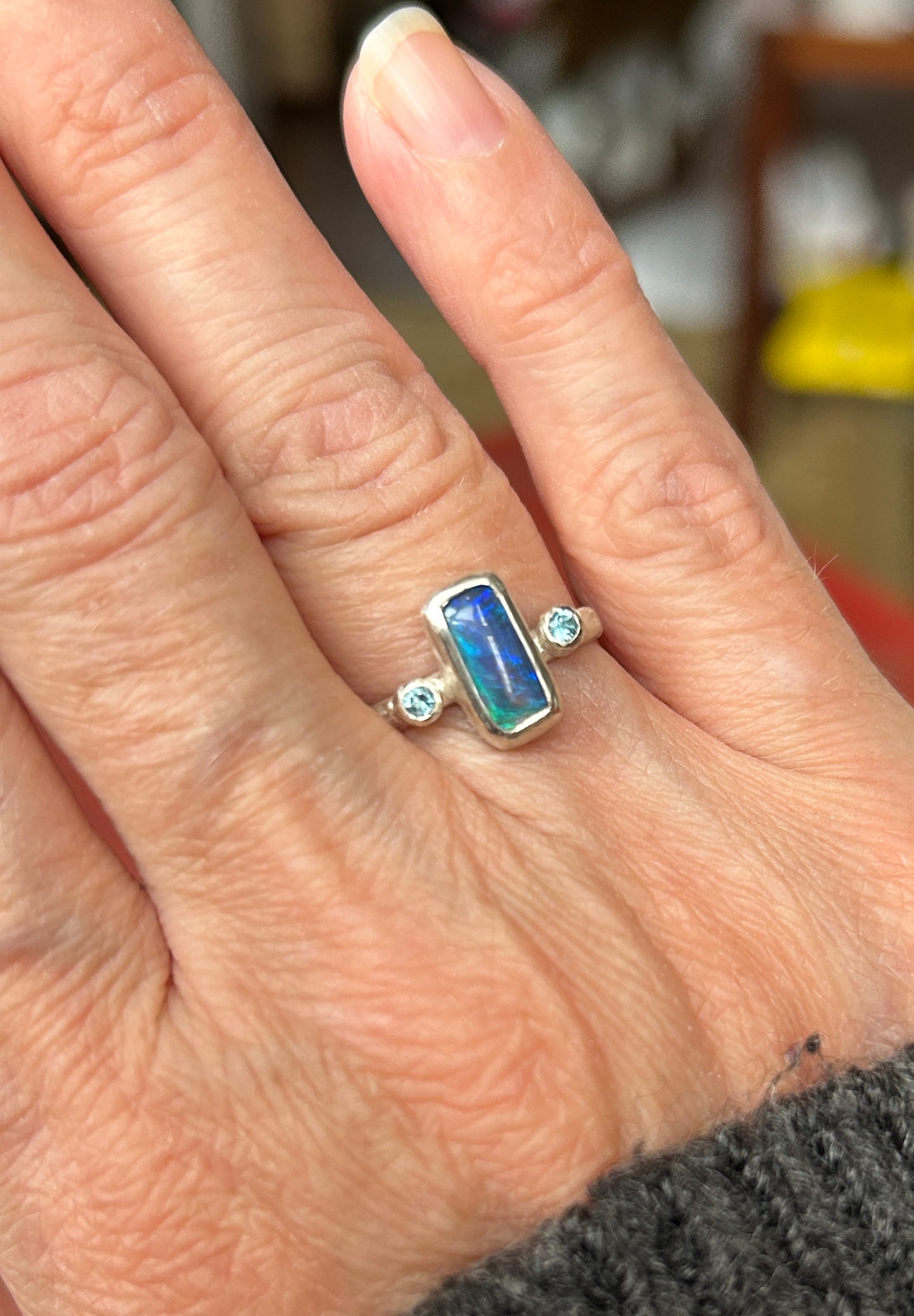 Blue trilogy ring