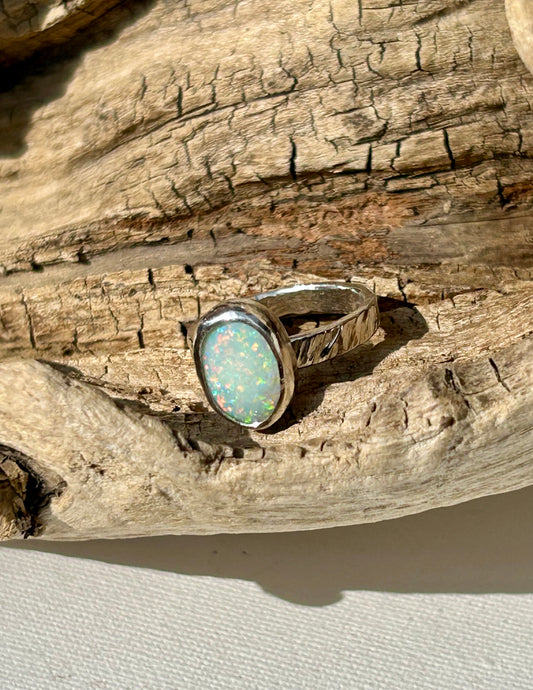 Coober Pedy opal ring