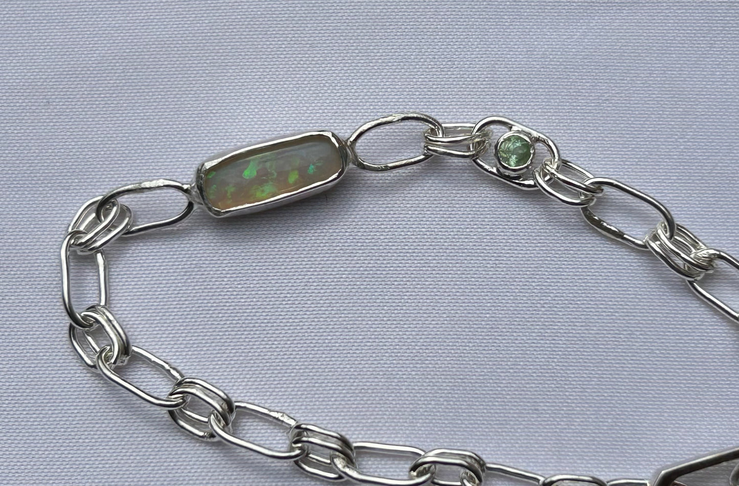 Green opal and Tsavorite bracelet.