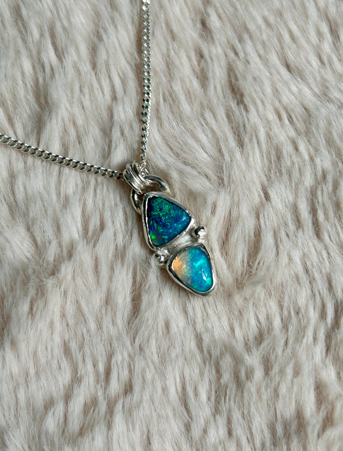 Double Crystal Opal pendant