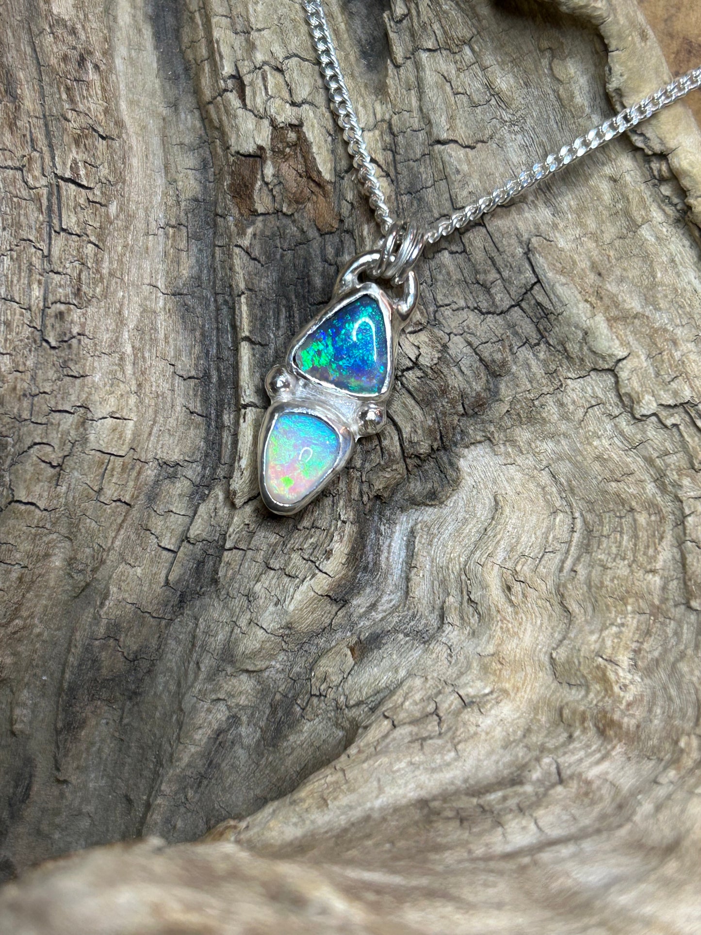 Double Crystal Opal pendant