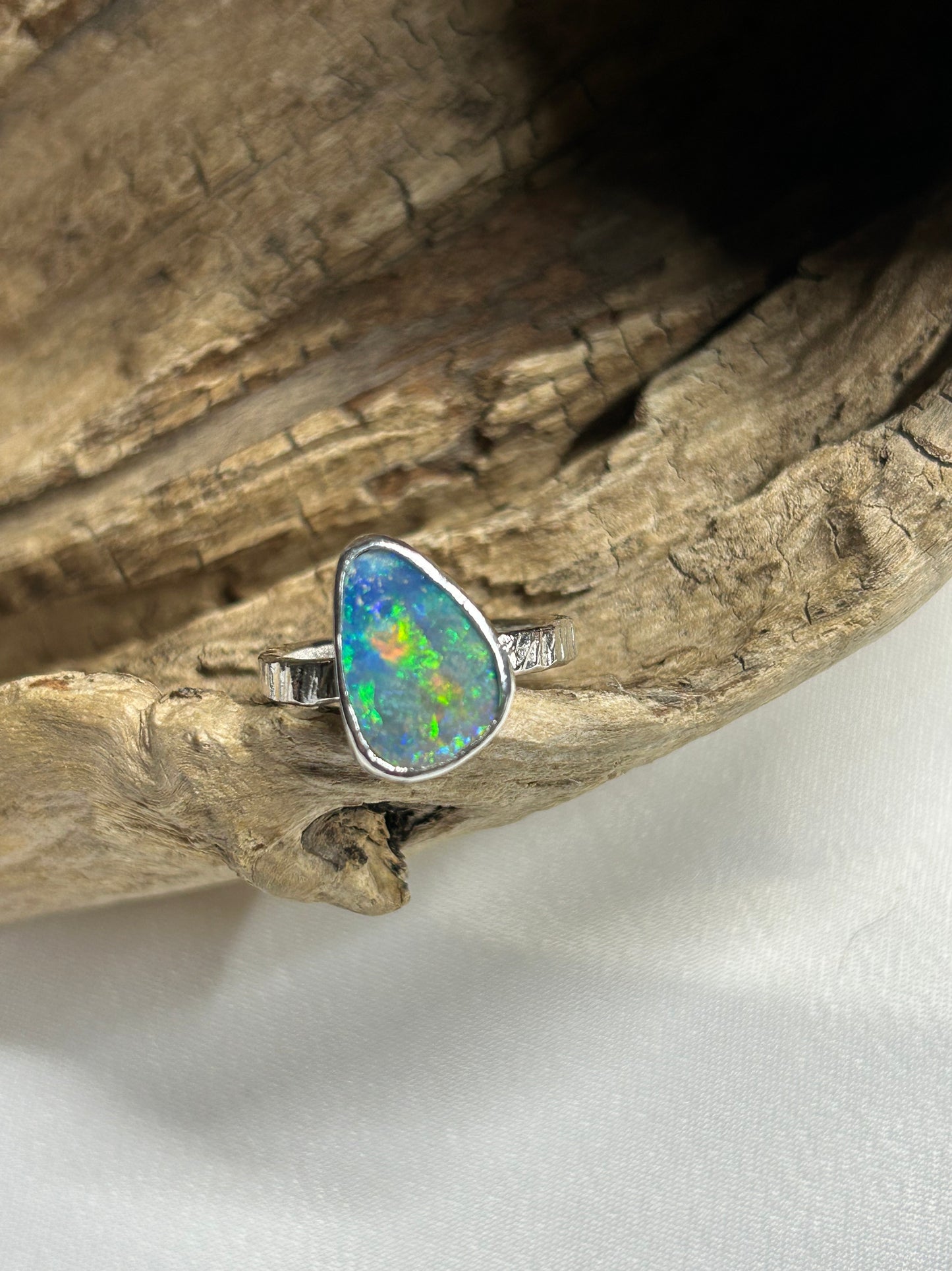 Rainbow Opal Ring