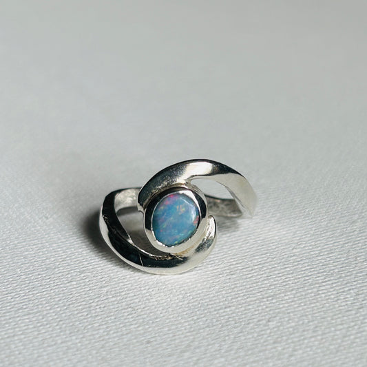 Blue swirl ring