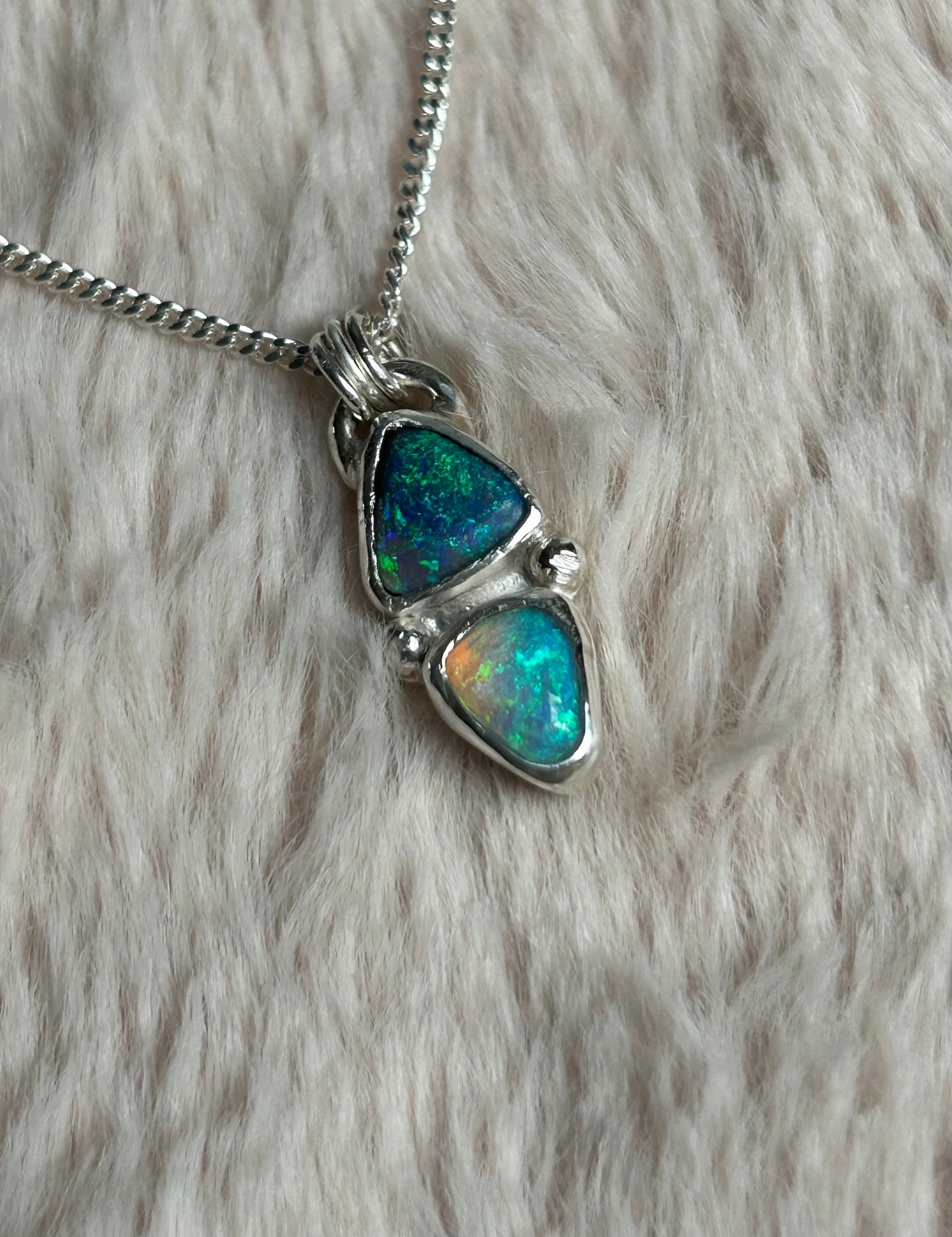 Double Crystal Opal pendant