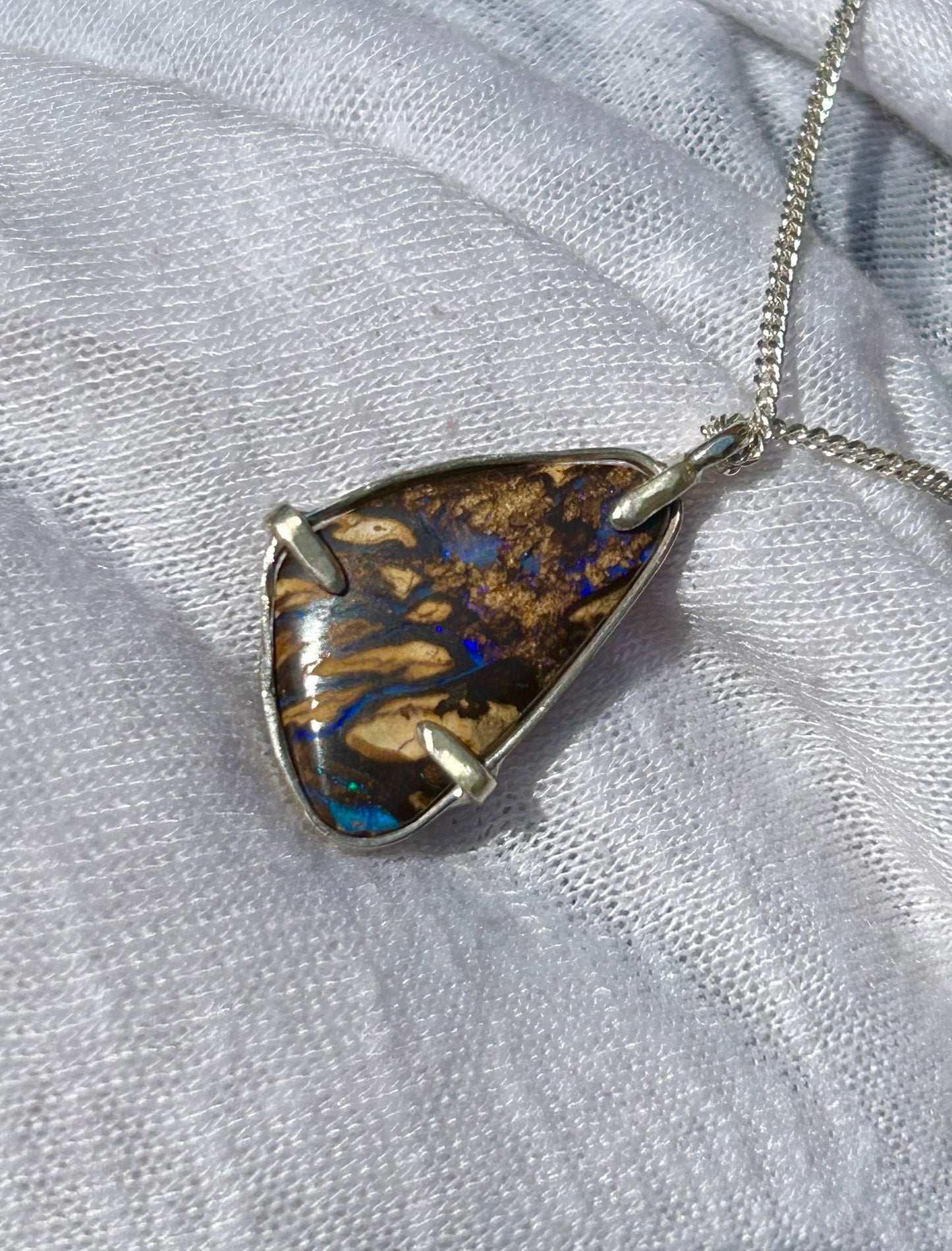 Australian Queensland boulder opal pendant